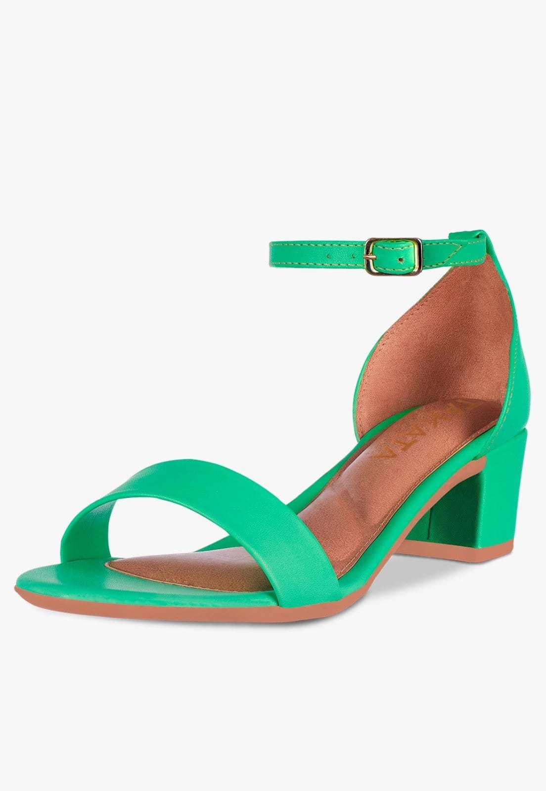 Vista 2 Sandalia Feminina Salto Grosso Bloco Tratorada Kiwi TAKATA BY RAFAEL TAKATA verde