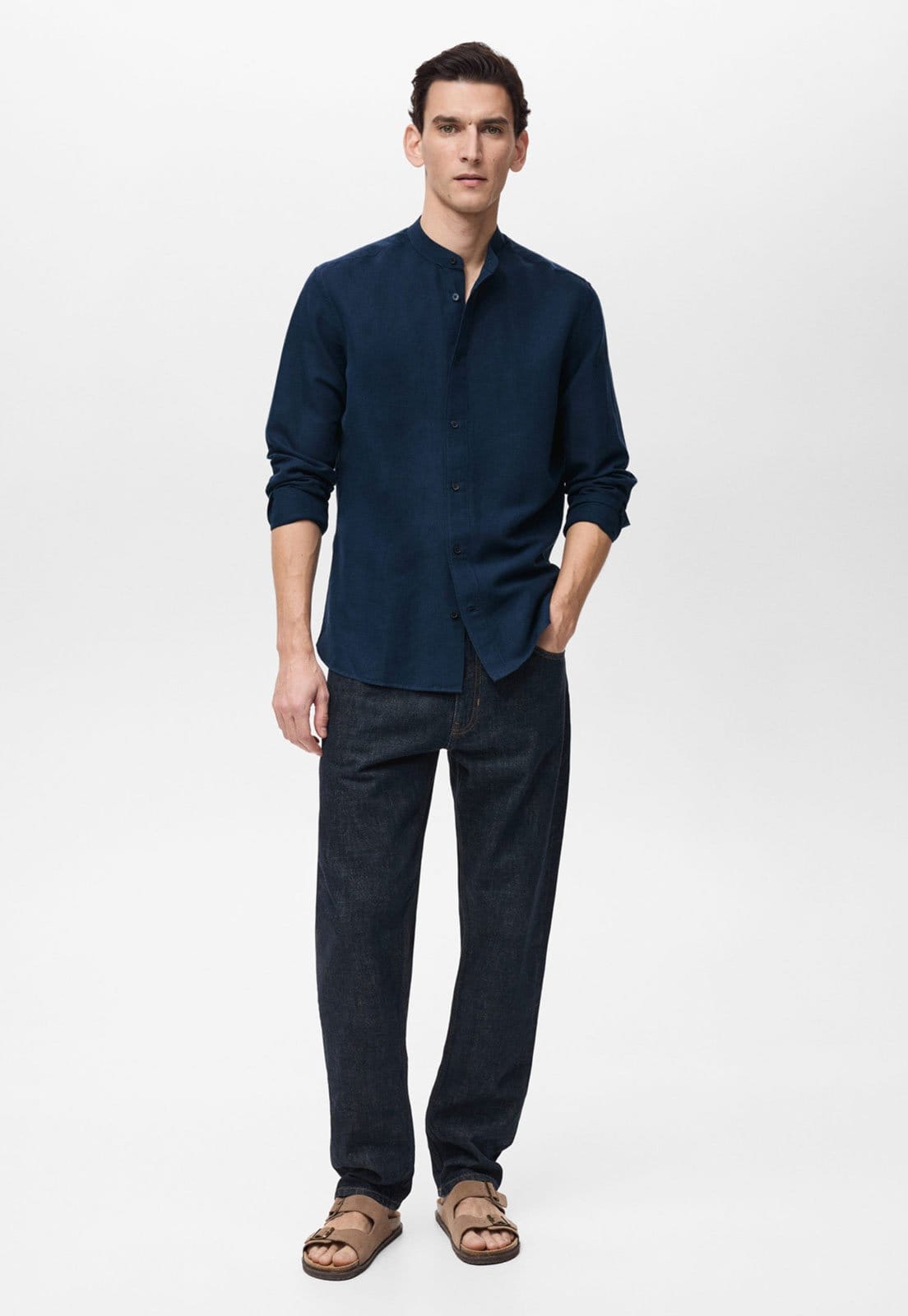 Vista 2 Camisa Mango Regular Chennai Azul-Marinho Mango azul marinho