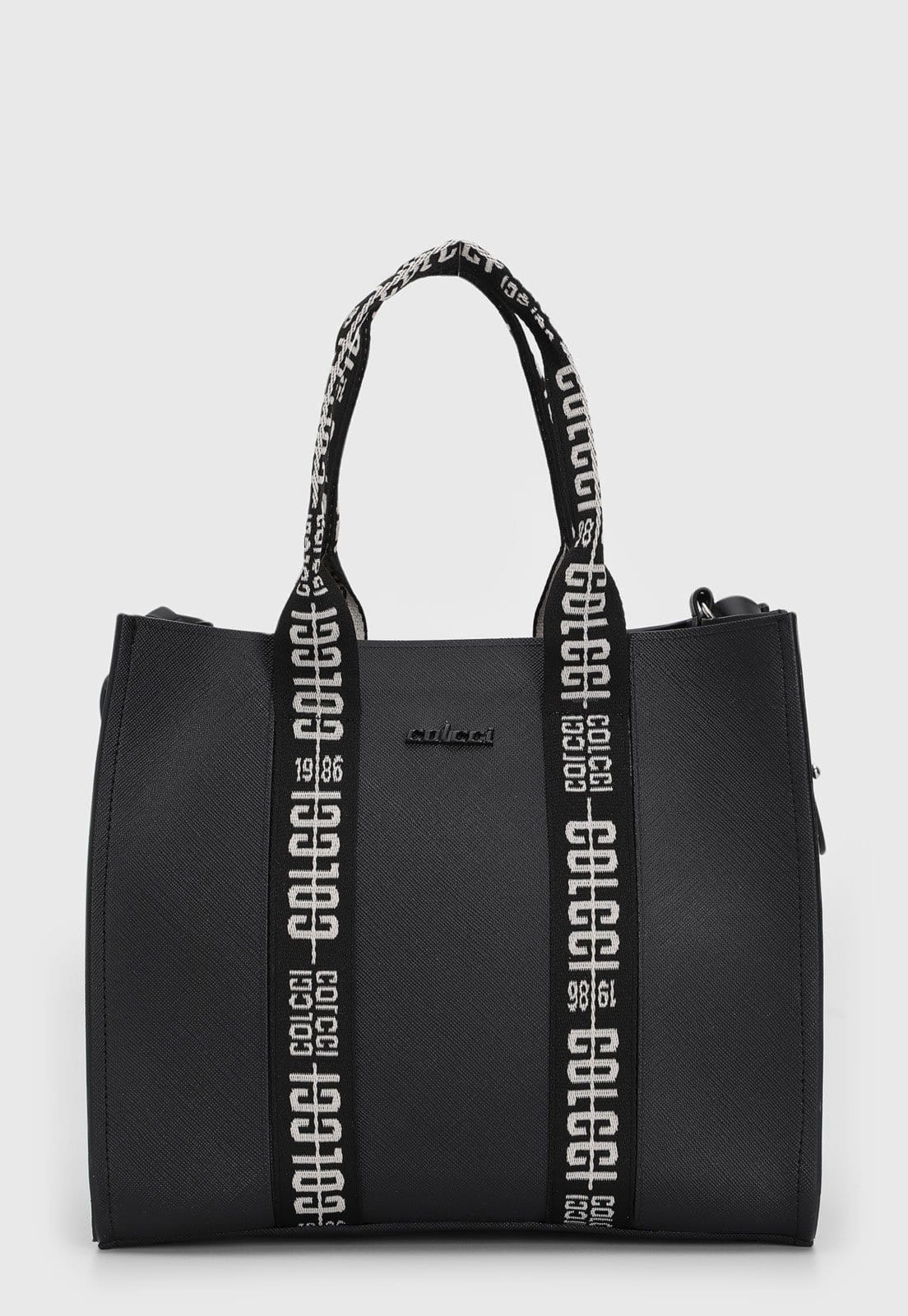 Vista 2 Bolsa Tiracolo Feminina Colcci Alça Dupla Preta Colcci preto