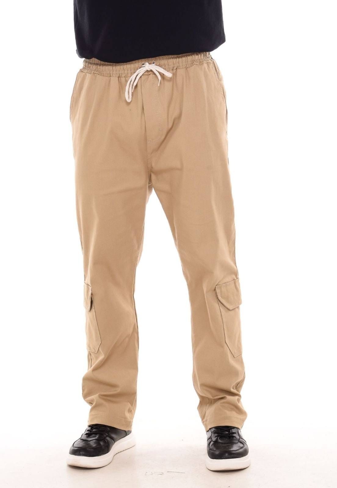 Calça Jogger Mys com Bolso Cargo e Sem Punho Caqui
