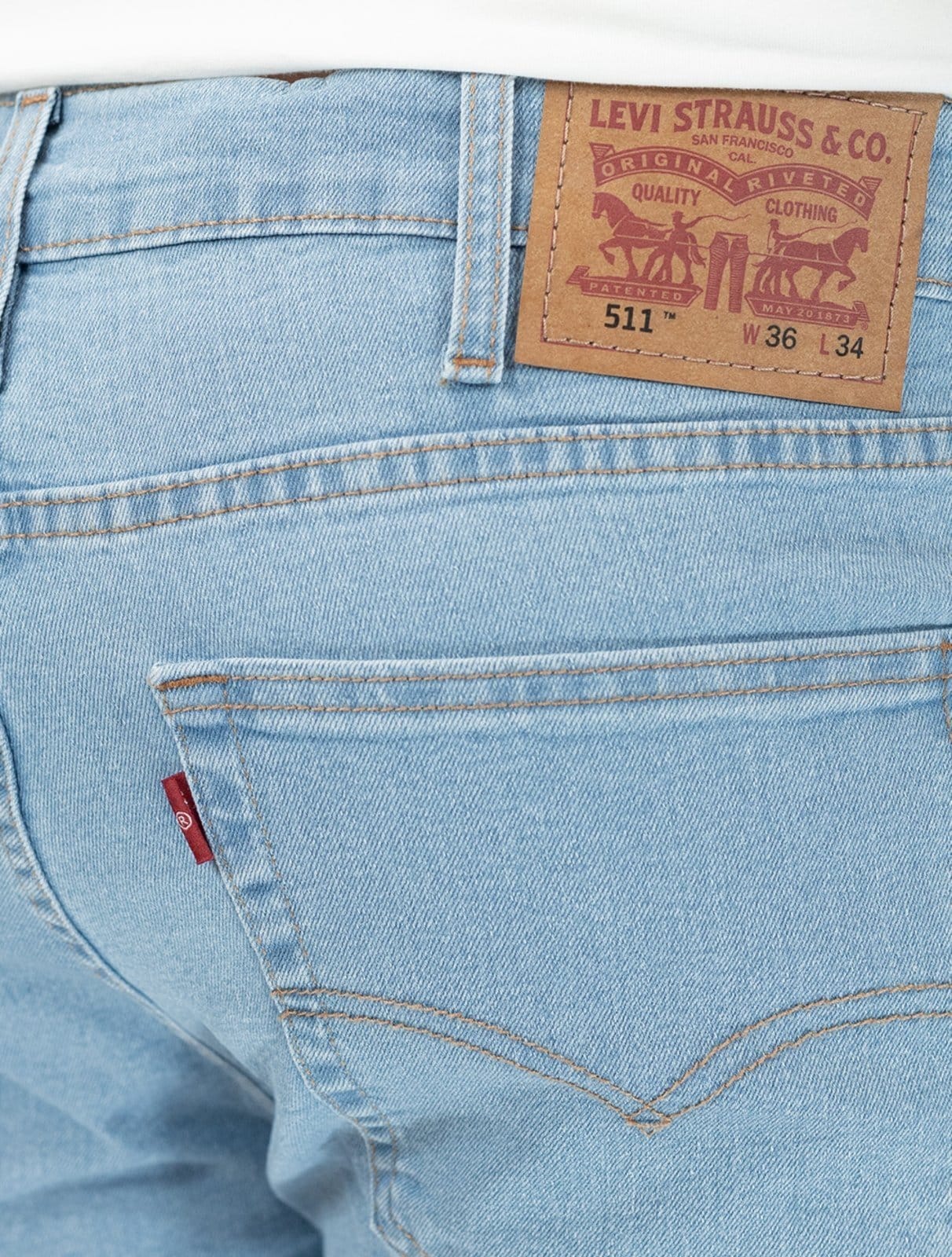 Vista 2 Calça Jeans Levis 511 Slim Light Blue Azul Claro Levis azul blue