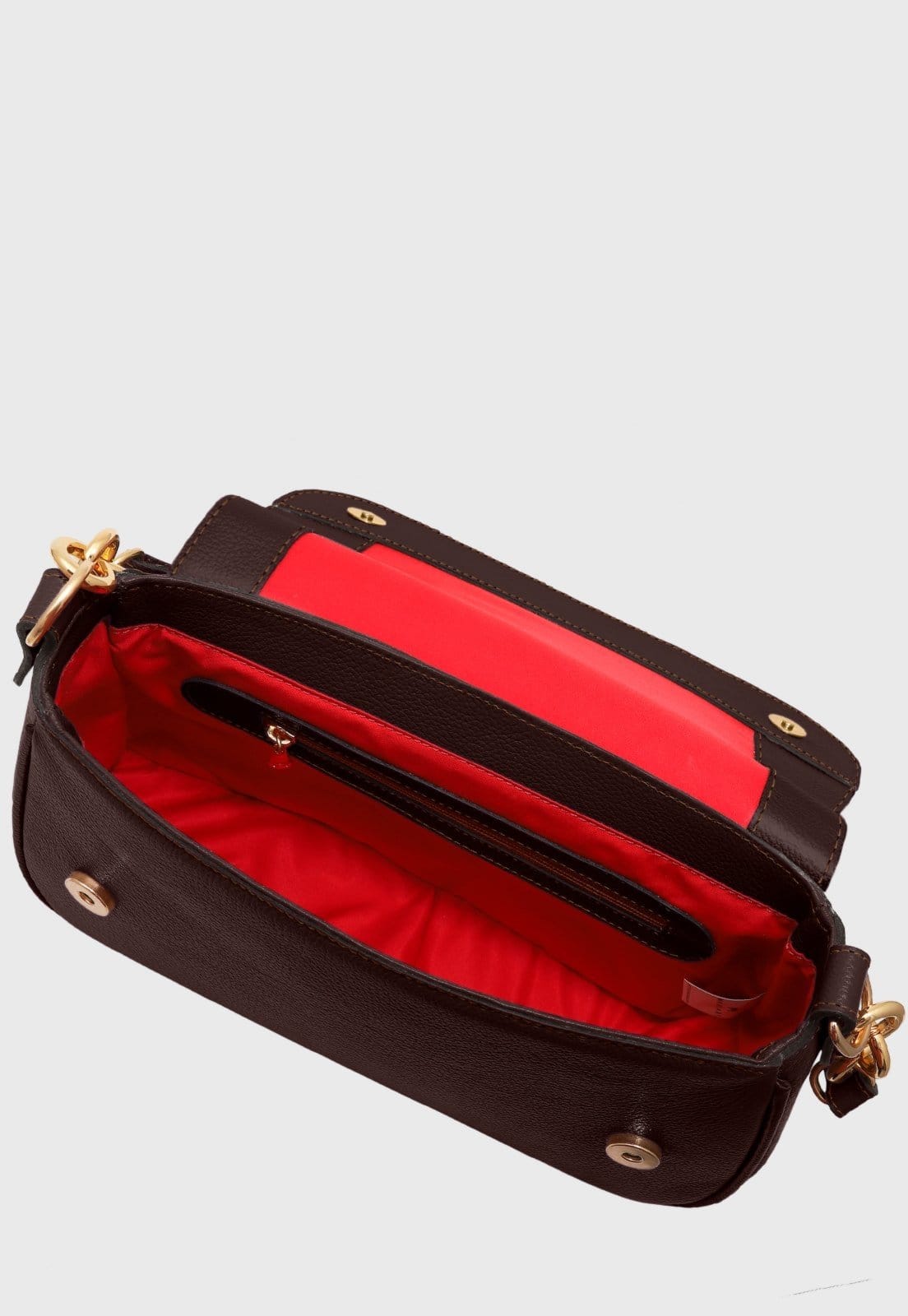 Vista 2 Bolsa Transversal Couro Mariart Mucuripe Chocolate Mariart marrom