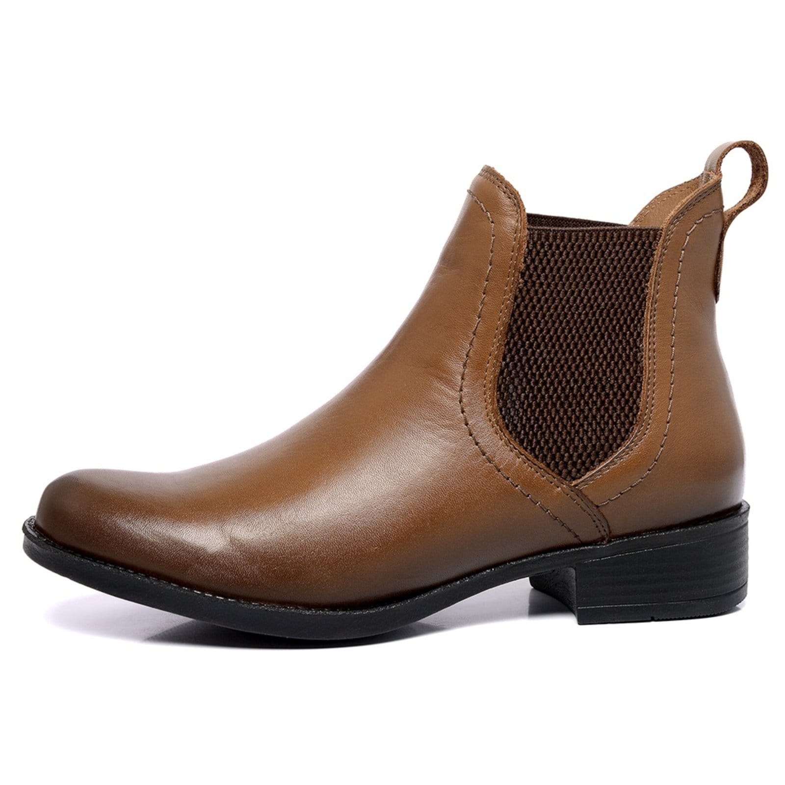 Vista 2 Bota Botina Feminina Chelsea Texana Em Couro Mister Couros marrom