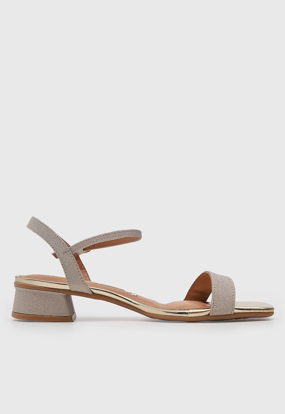 Vista 2 Sandália Feminina Vizzano Salto Baixo Dourada VIZZANO dourado