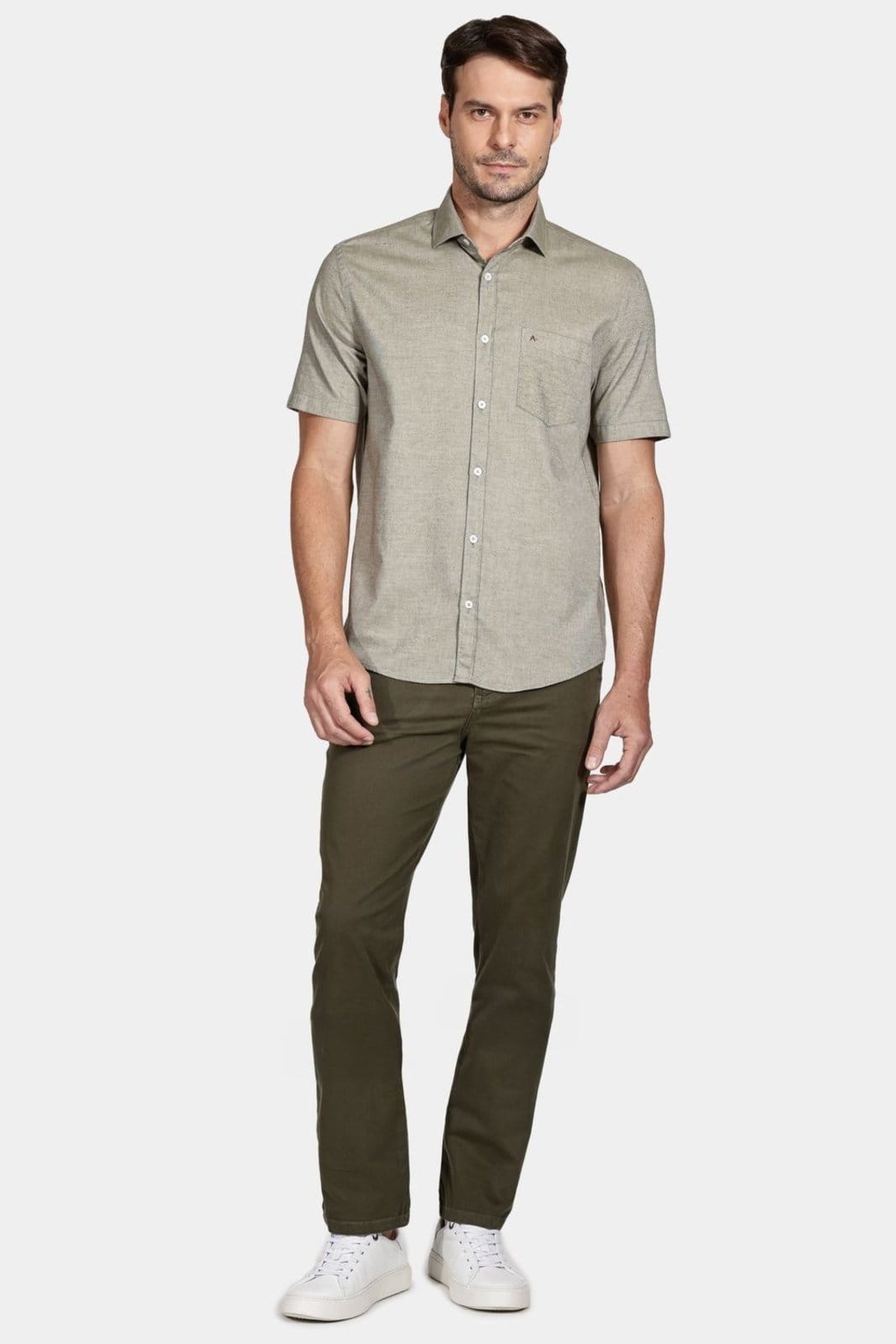 Vista 2 Camisa Aramis Regular Bolso Colors Verde Médio Aramis incolor verde