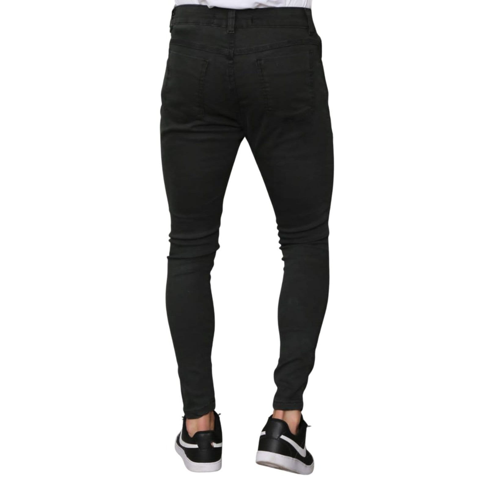 Vista 2 Calça Masculina Skinny Sarja Escuro Alleppo Jeans verde
