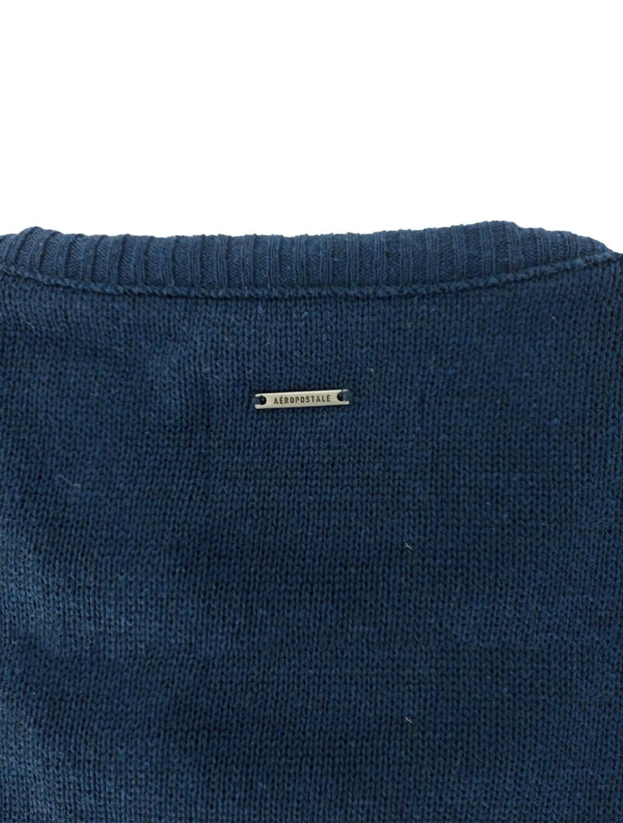 Vista 2 Blusa Aeropostale Tricot Aero Block Marinho/Branco Aeropostale cinza