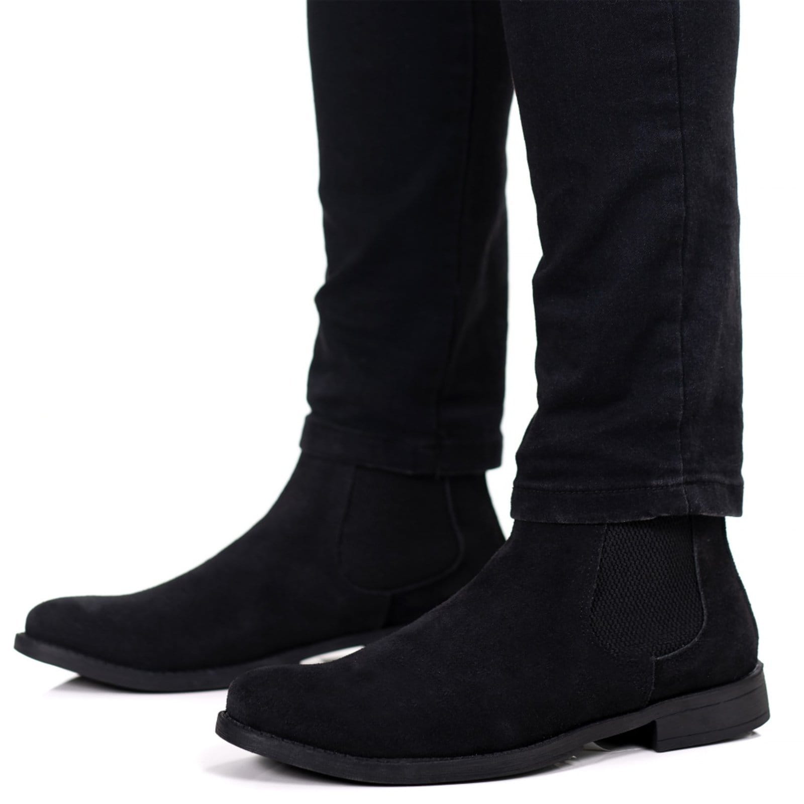 Vista 2 Bota Botina Chelsea em Couro Confortável Preta Bia Ramos preto