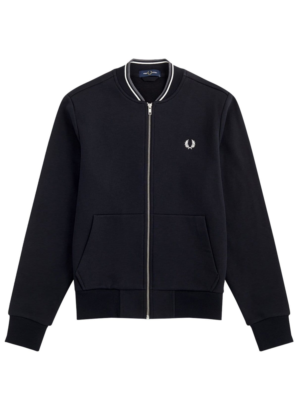 Jaqueta Fred Perry Moletom Masculina Regular Zip Through Preta