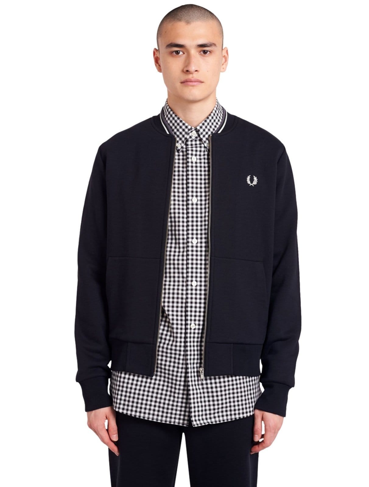 Vista 2 Jaqueta Fred Perry Moletom Masculina Regular Zip Through Preta Fred Perry preto
