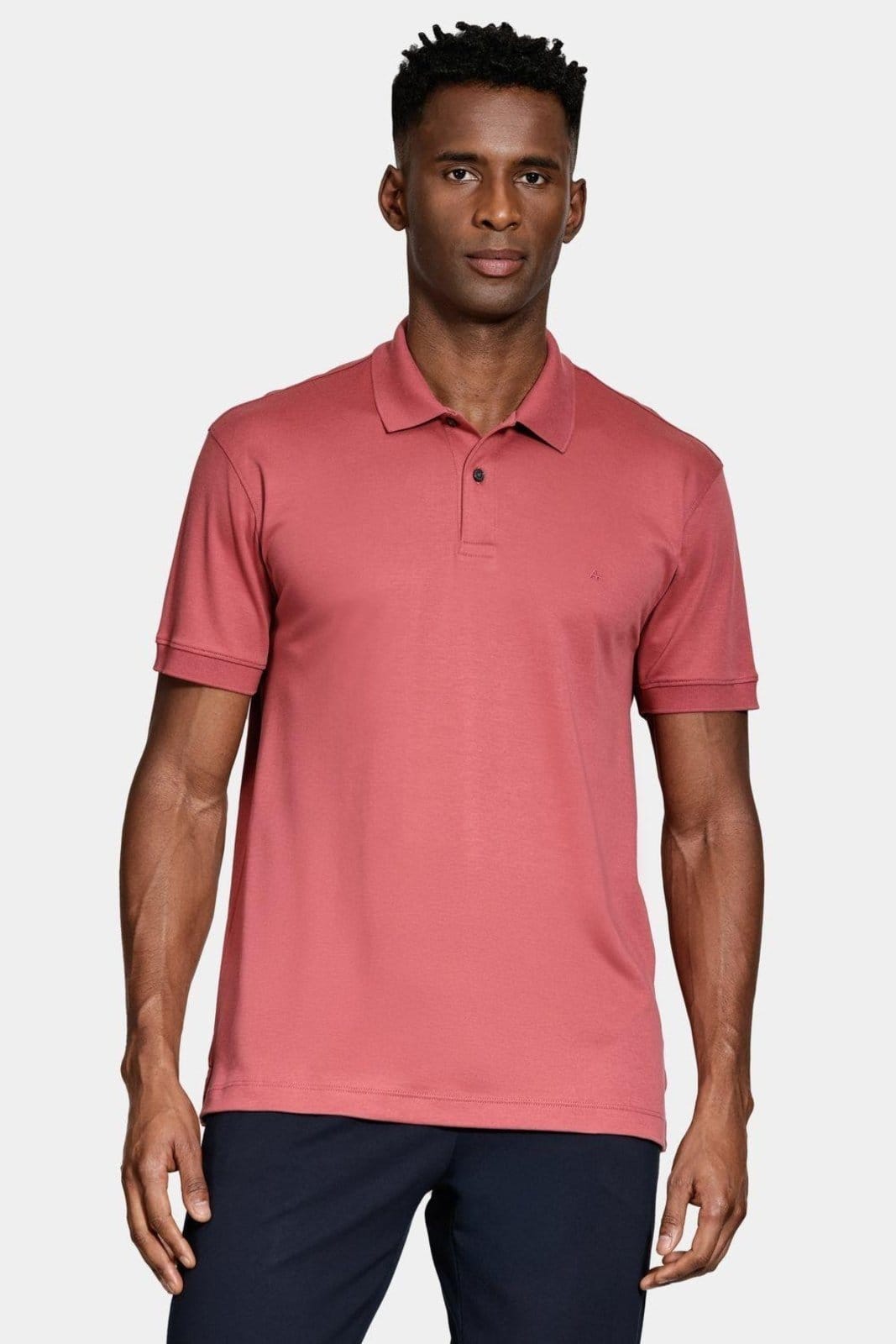 Vista principal Polo Aramis Manga Curta Interlock Pima Terracota Aramis vermelho