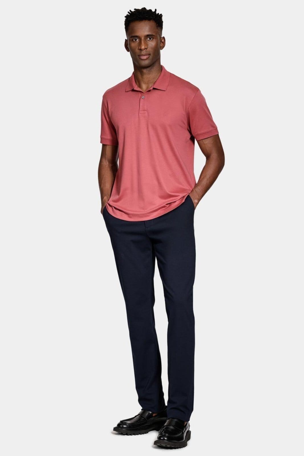 Vista 2 Polo Aramis Manga Curta Interlock Pima Terracota Aramis vermelho