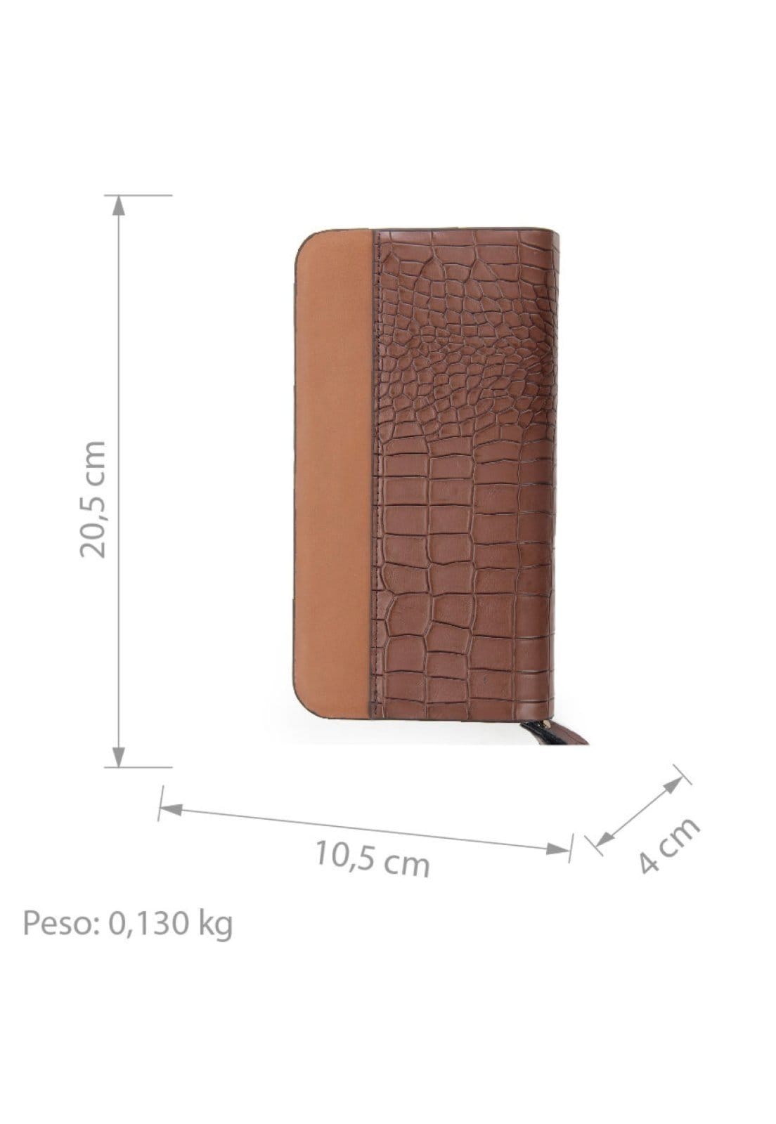 Vista 2 Carteira Porta Cartão Feminina Estilosa Grande Barata Crossgear marrom