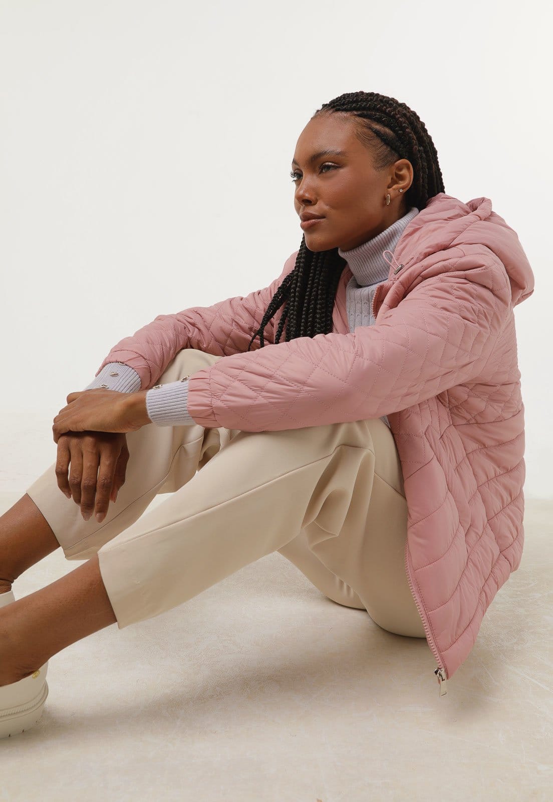 Vista principal Jaqueta Facinelli by MOONCITY Matelassê Facinelli rosa