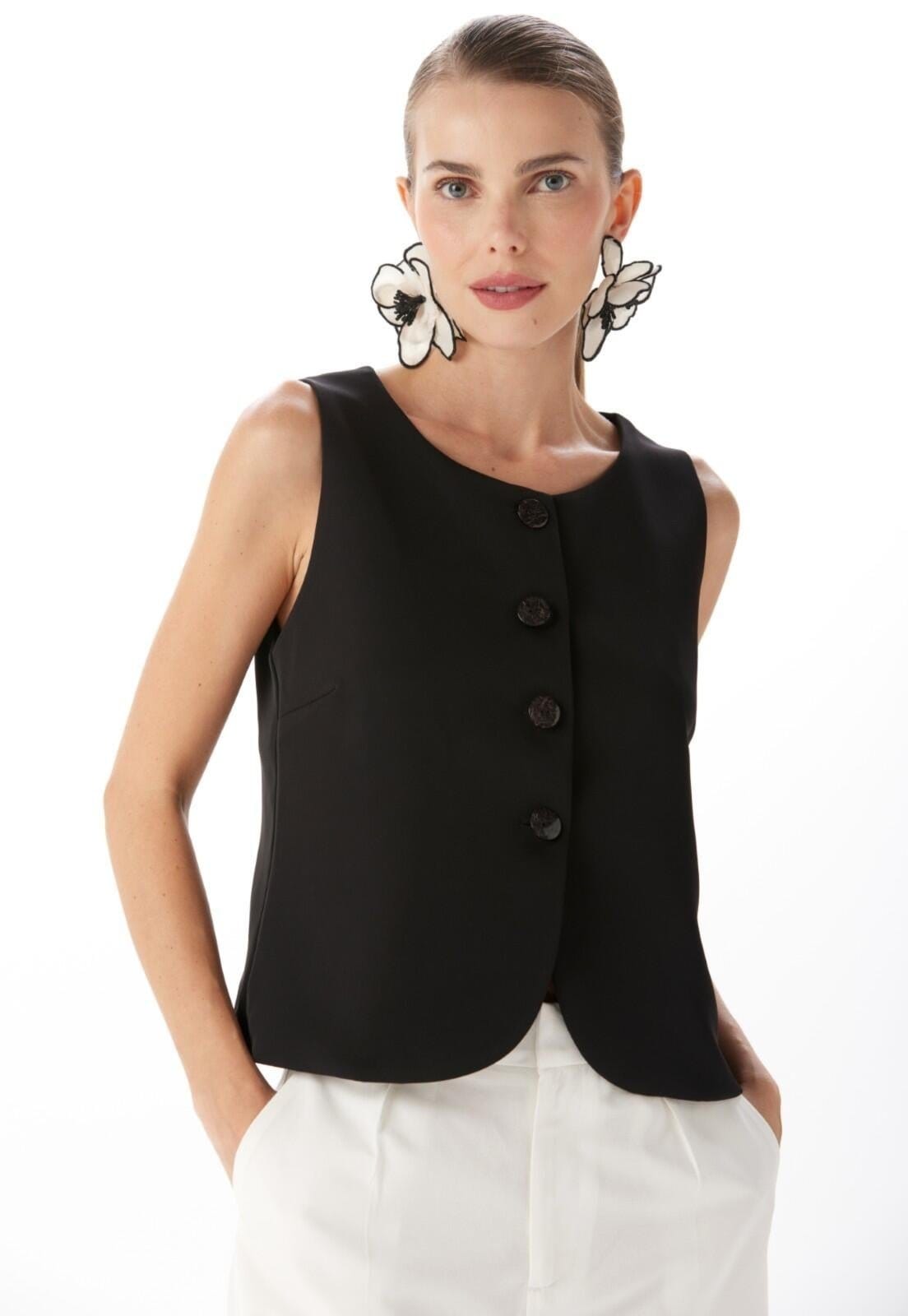 Colete Alfaiataria Com Botões Traymon