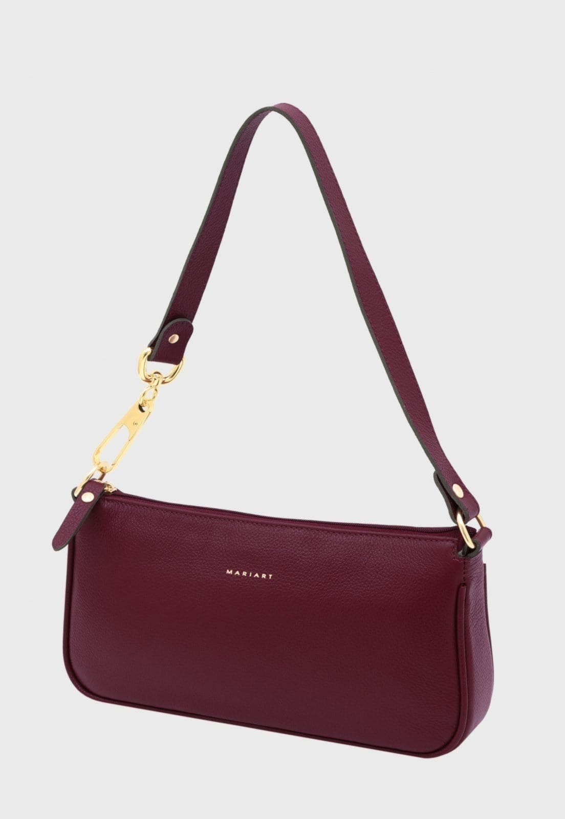 Vista 2 Bolsa Shoulder Couro Mariart Cacau Rubi Floater Mariart bordô