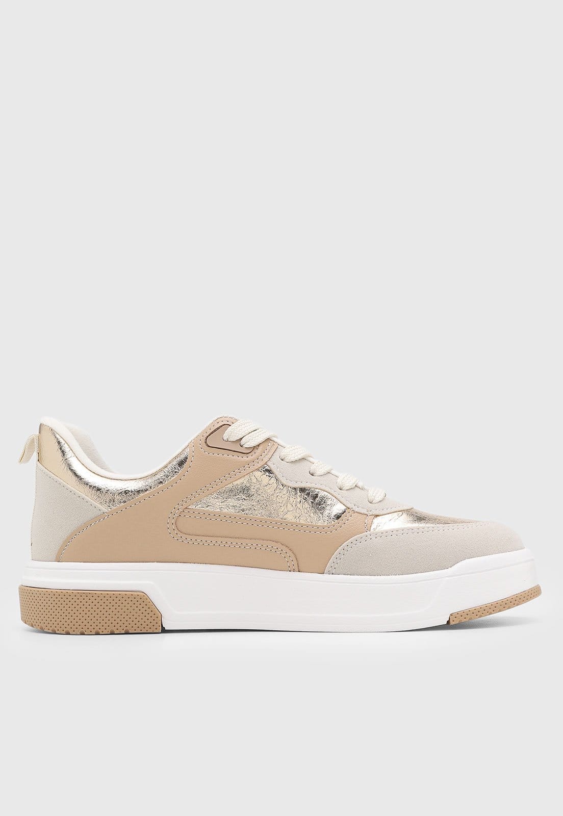 Vista 2 Tênis Feminino Vizzano Detalhe Metálico VIZZANO bege