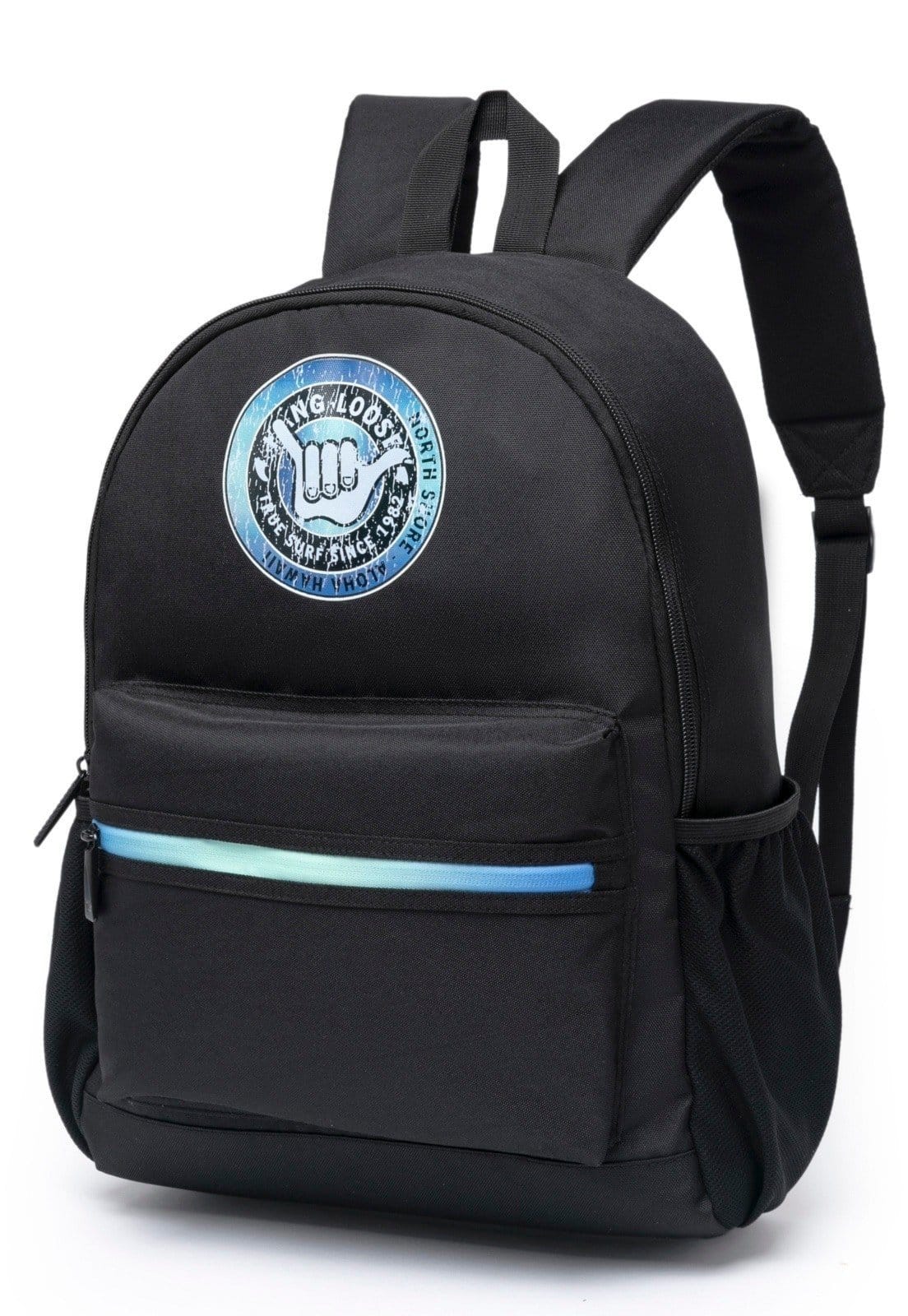 Vista 2 Mochila Moderna Masculina Hang Loose Reforçada Escolar Trabalho Casual Hang Loose preto