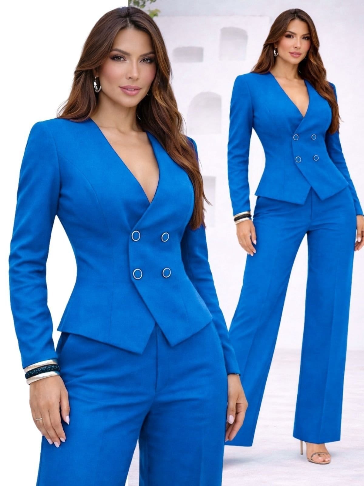 Vista principal Conjunto Feminino Alfaiataria Divina Gata Colete e Calça Lima DIVINA GATA verde