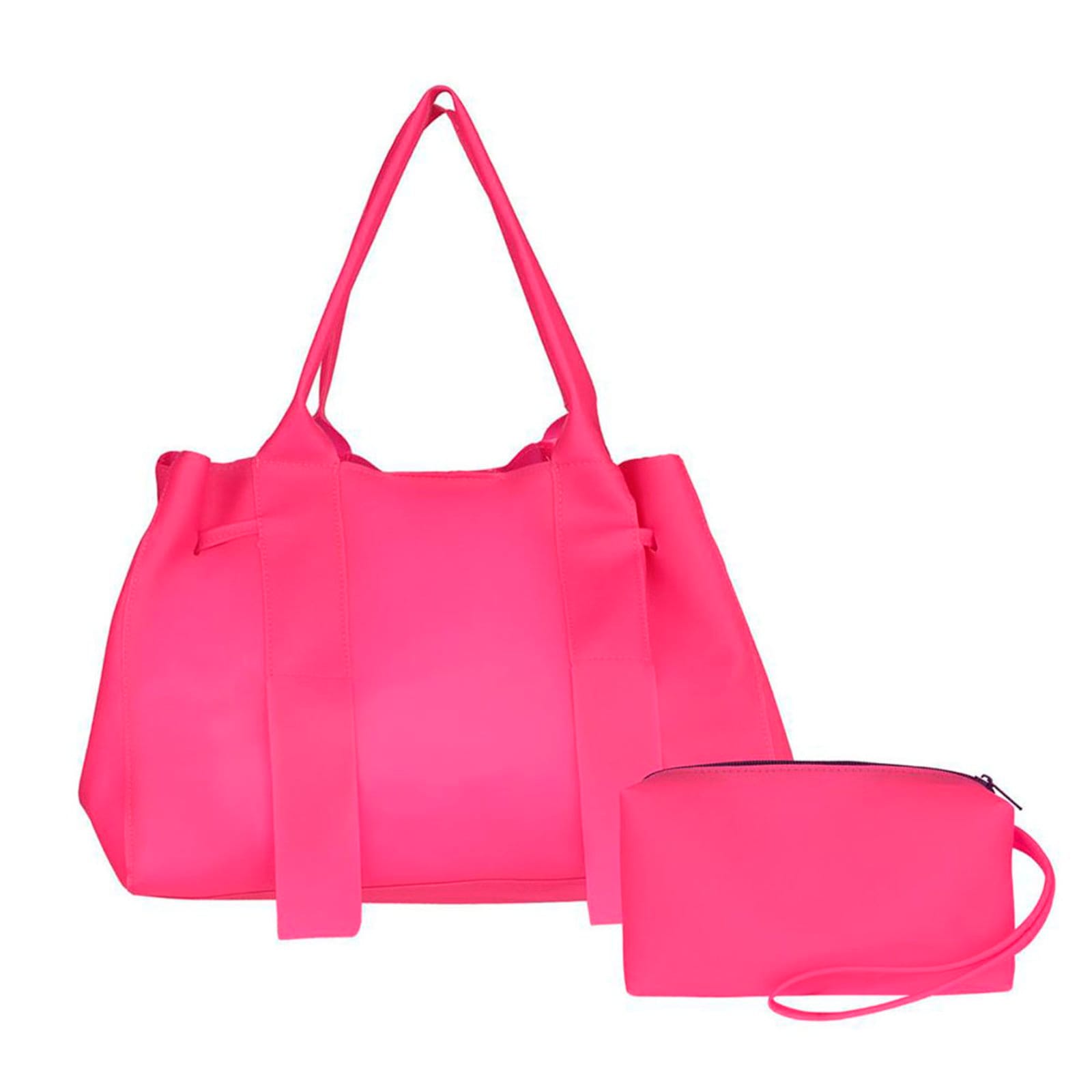 Vista principal Bolsa Feminina de Praia Silicone Impermeavel Com Necessarie Rosa Lavini Shoes pink/rosa rosa