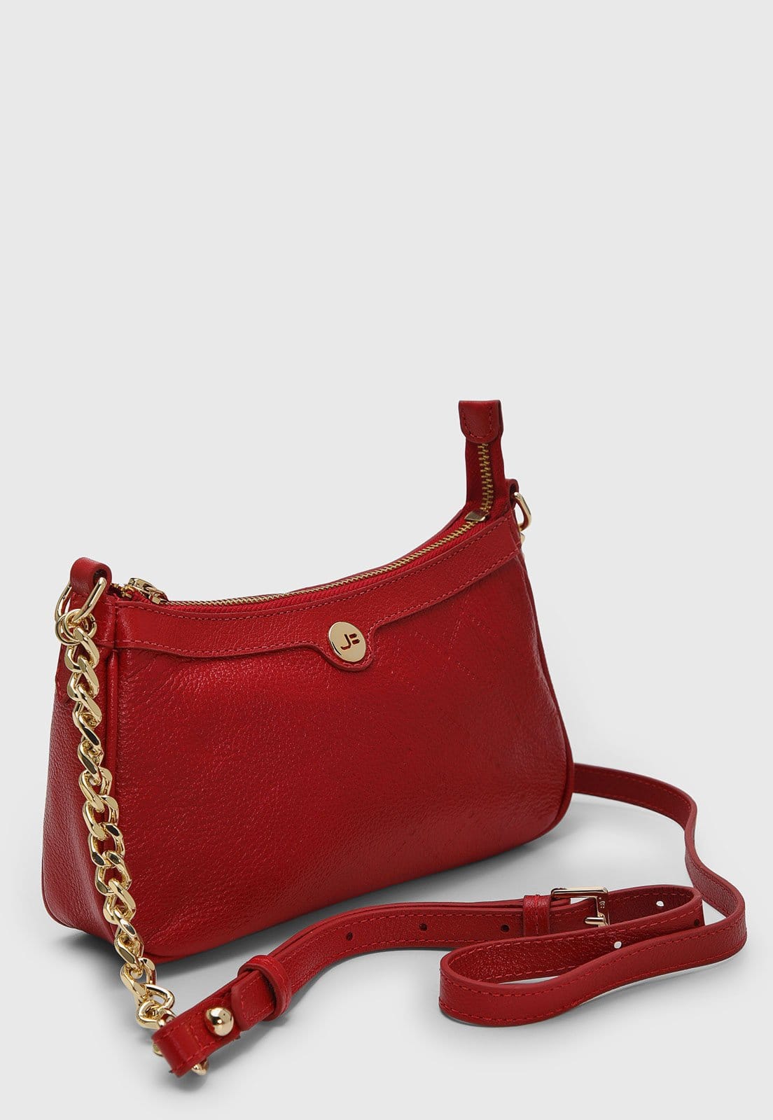 Vista 2 Bolsa Feminina Jorge Bischoff Texturizada Vermelha Jorge Bischoff vermelho