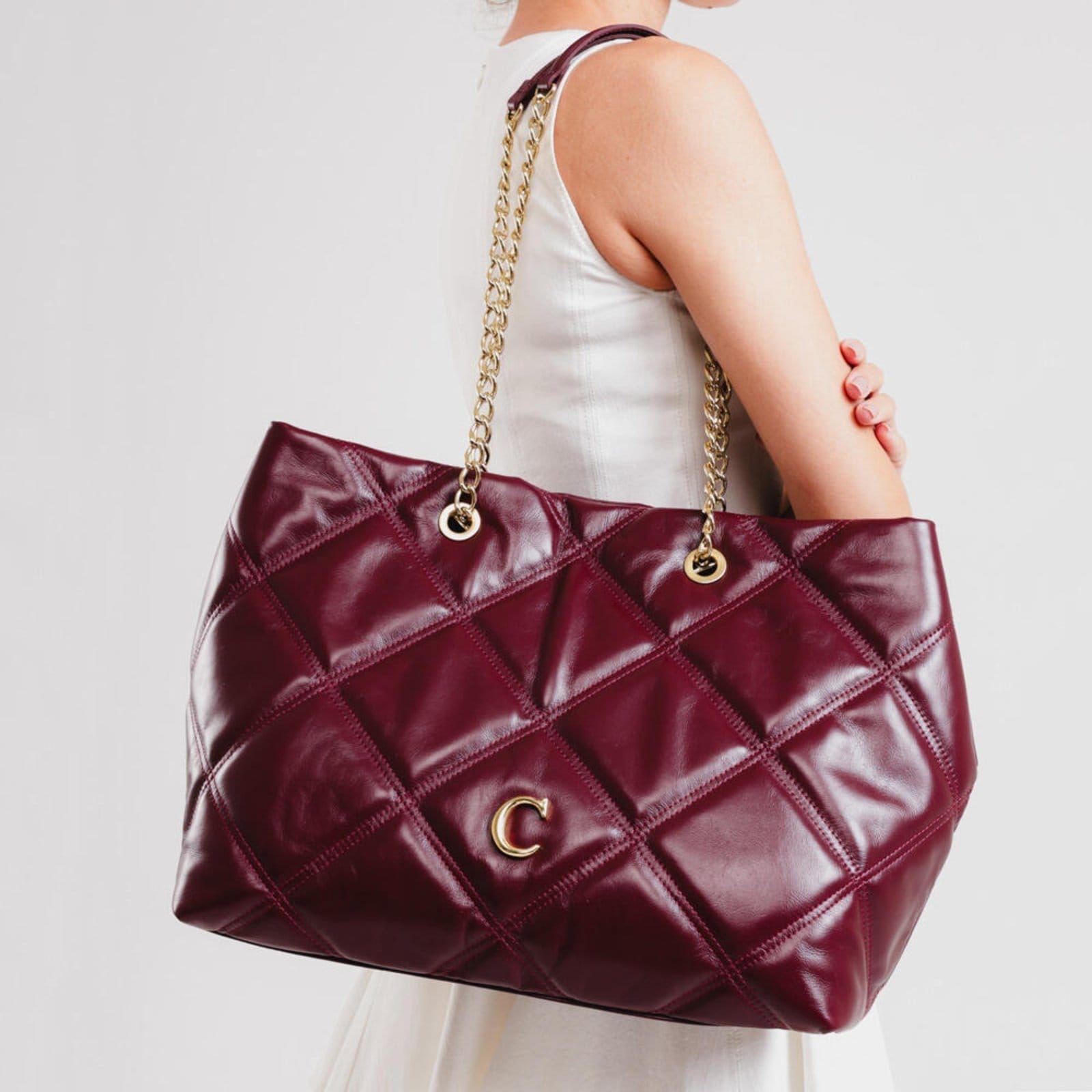 Vista 2 Bolsa Kora Couro Cecconello Css2501-8 Cecconello bordô