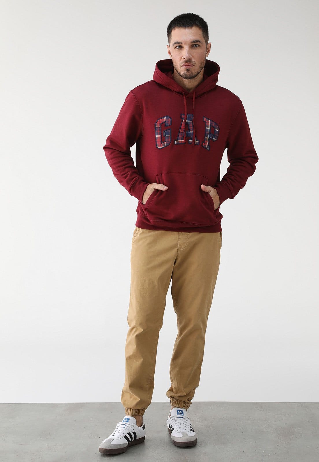 Vista 2 Calça Sarja GAP Jogger Fall Acorn GAP bege