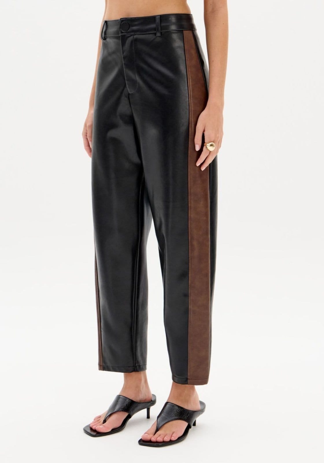 Vista 2 Calça Balloon Bicolor Cintura Média My Favorite Things preto