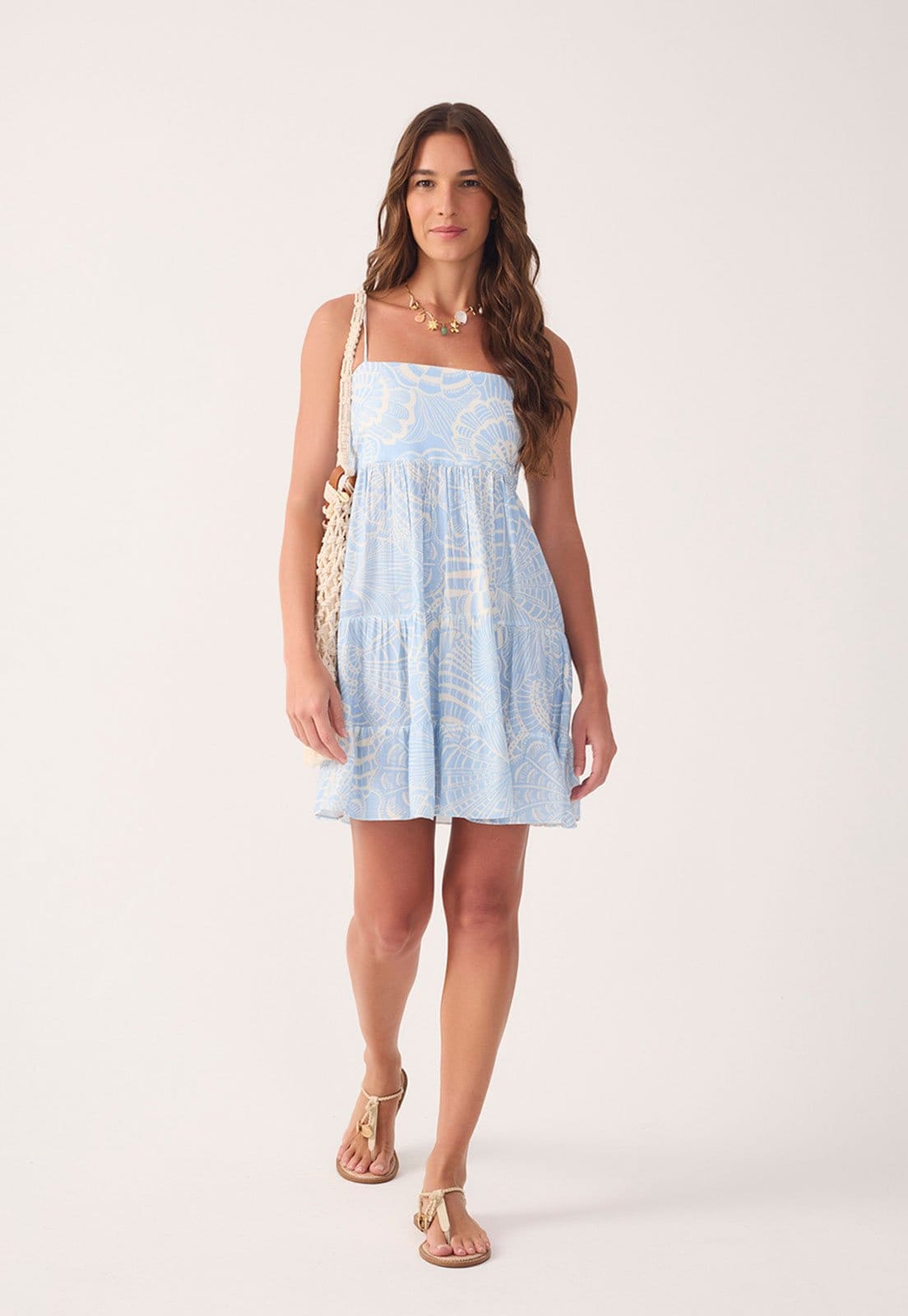 Vista principal Vestido Feminino Dress To Bata Estampa Cristalina Claro Dress to azul