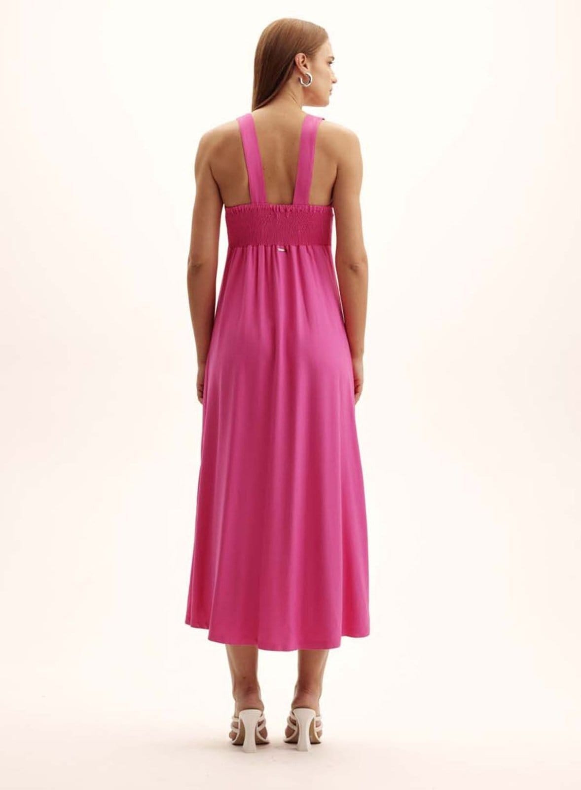 Vista 2 Vestido Comfort Decote V Alça Larga Triton Wind Triton rosa