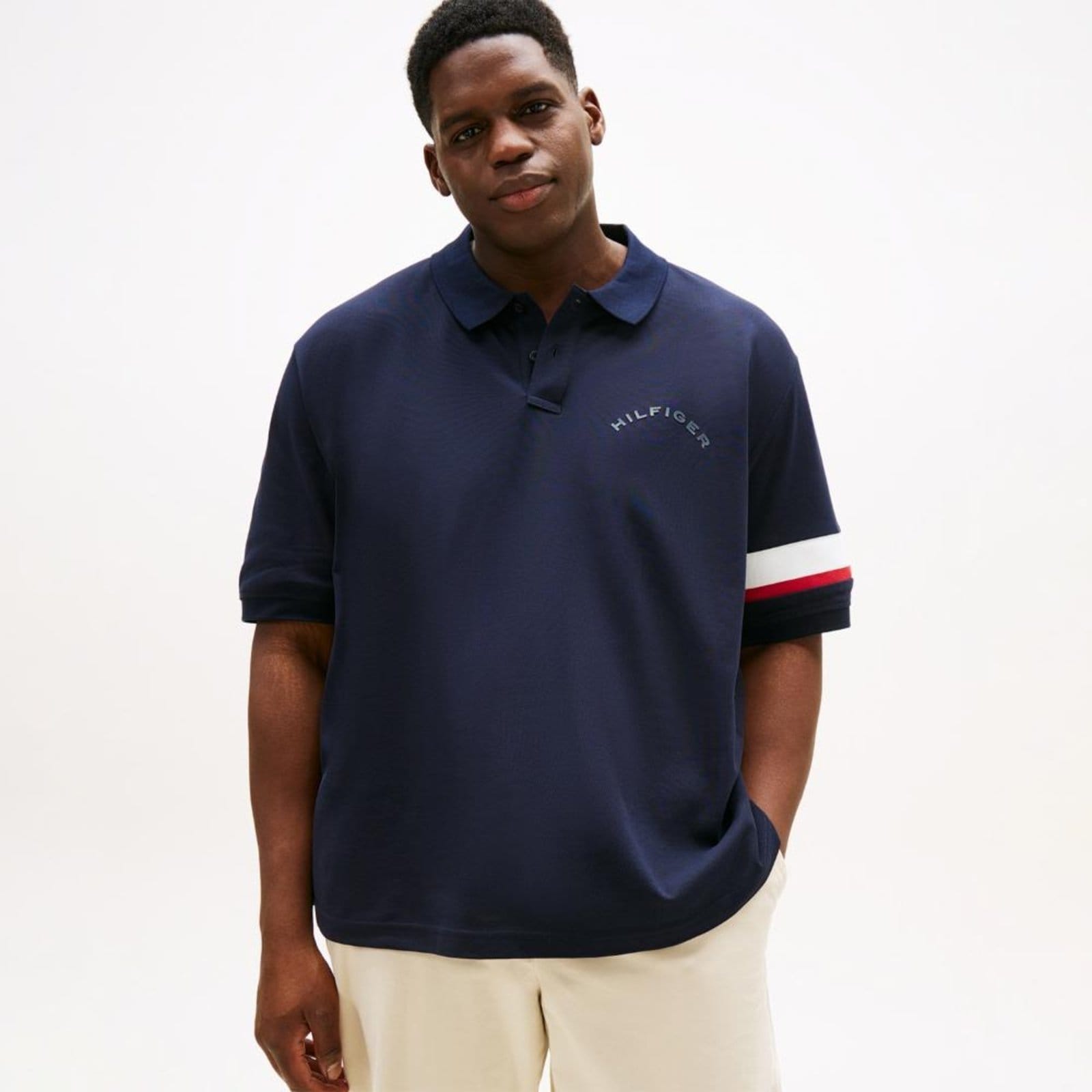 Polo Manga Global Stripe Big And Tall - 2XLT