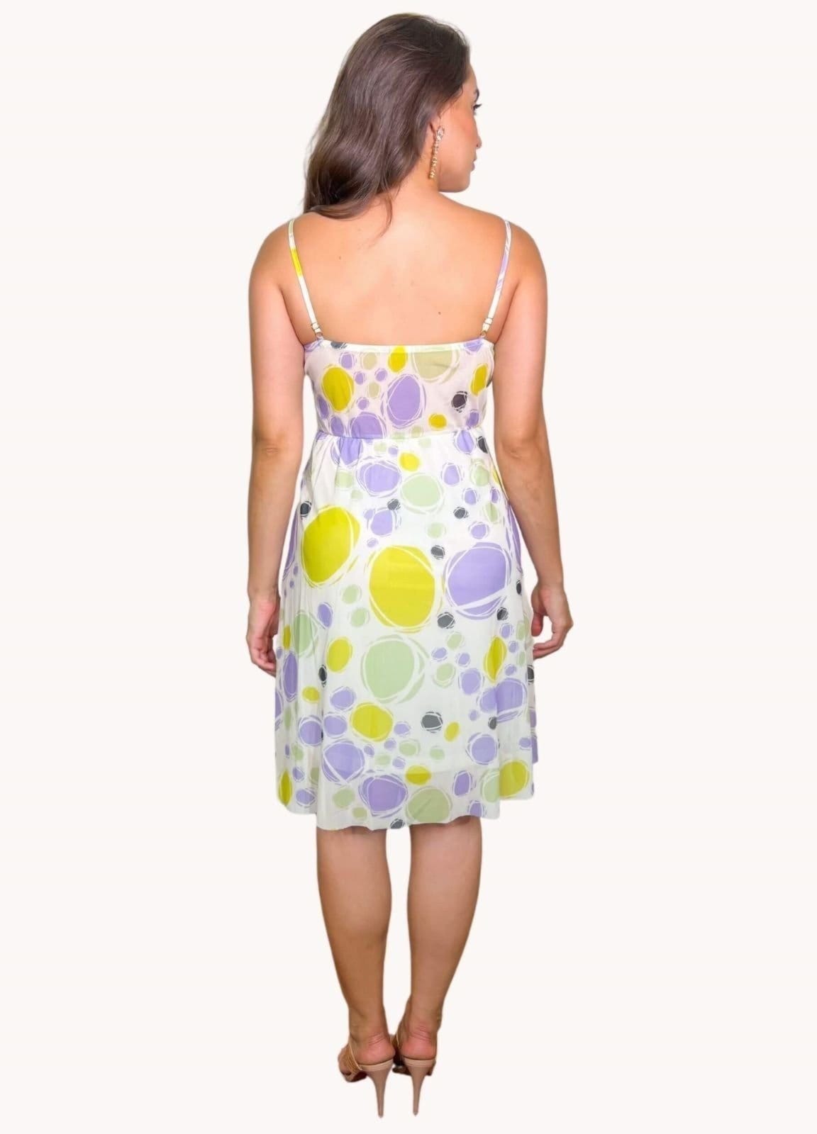 Vista 2 VESTIDO CURTO DE TULE COM TRESPASSE NO BUSTO Lavanda Art Livre laranja lavanda