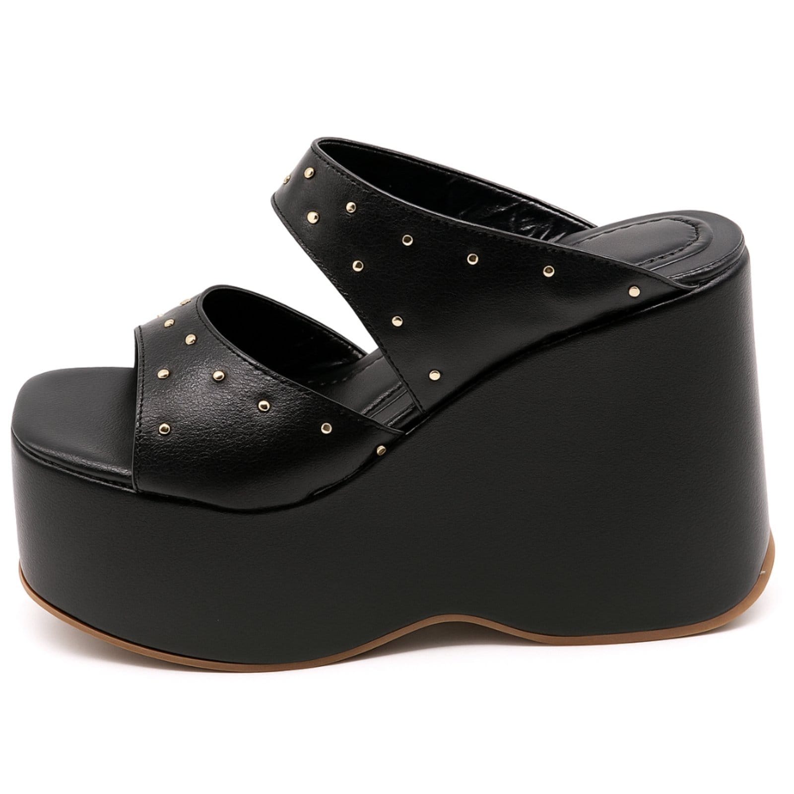 Vista 2 Tamanco Feminino Anabela Plataforma Flor da Pele 182179 Floter Flor da Pele preto