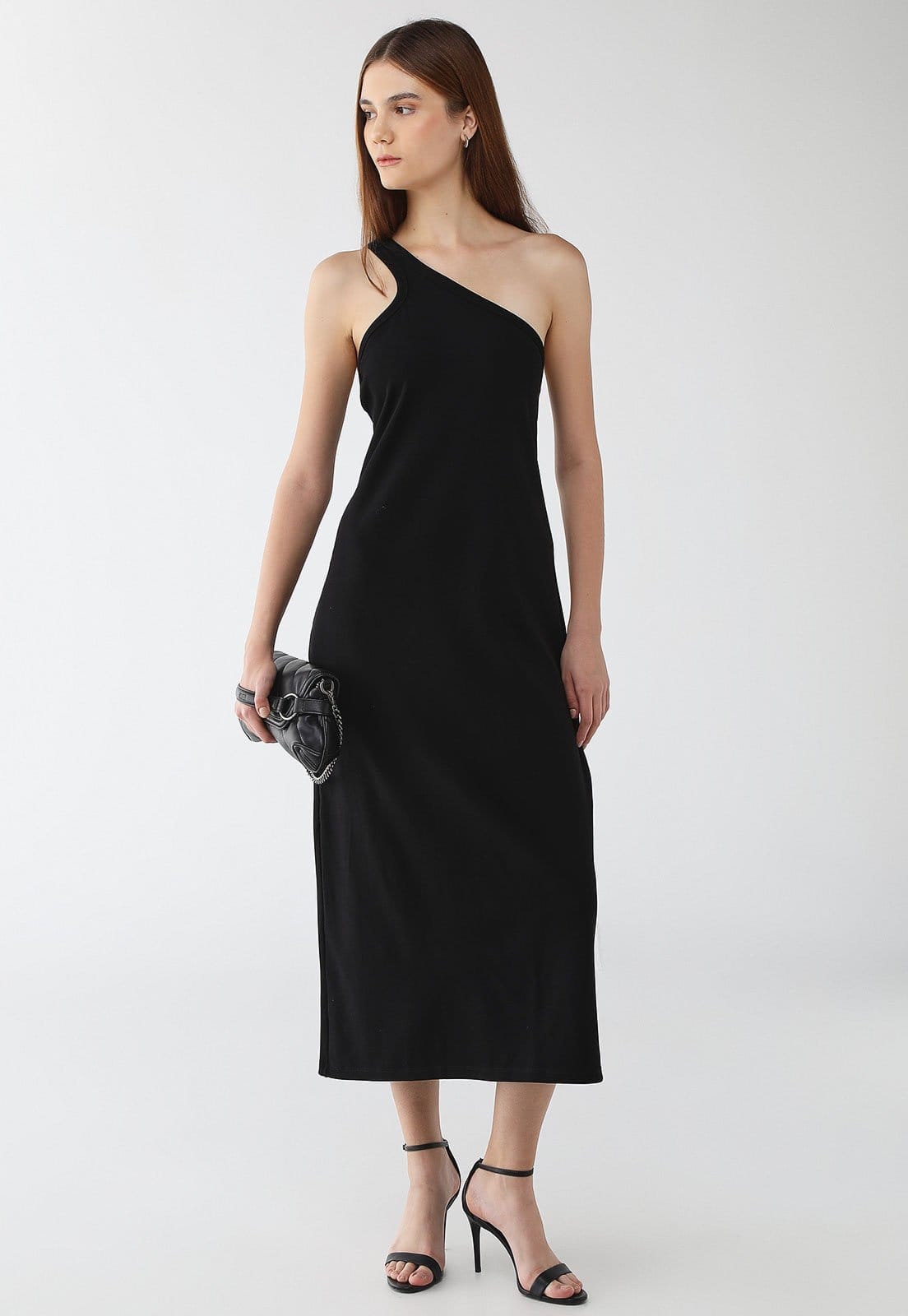 Vestido Feminino Colcci Midi Um Ombro Só