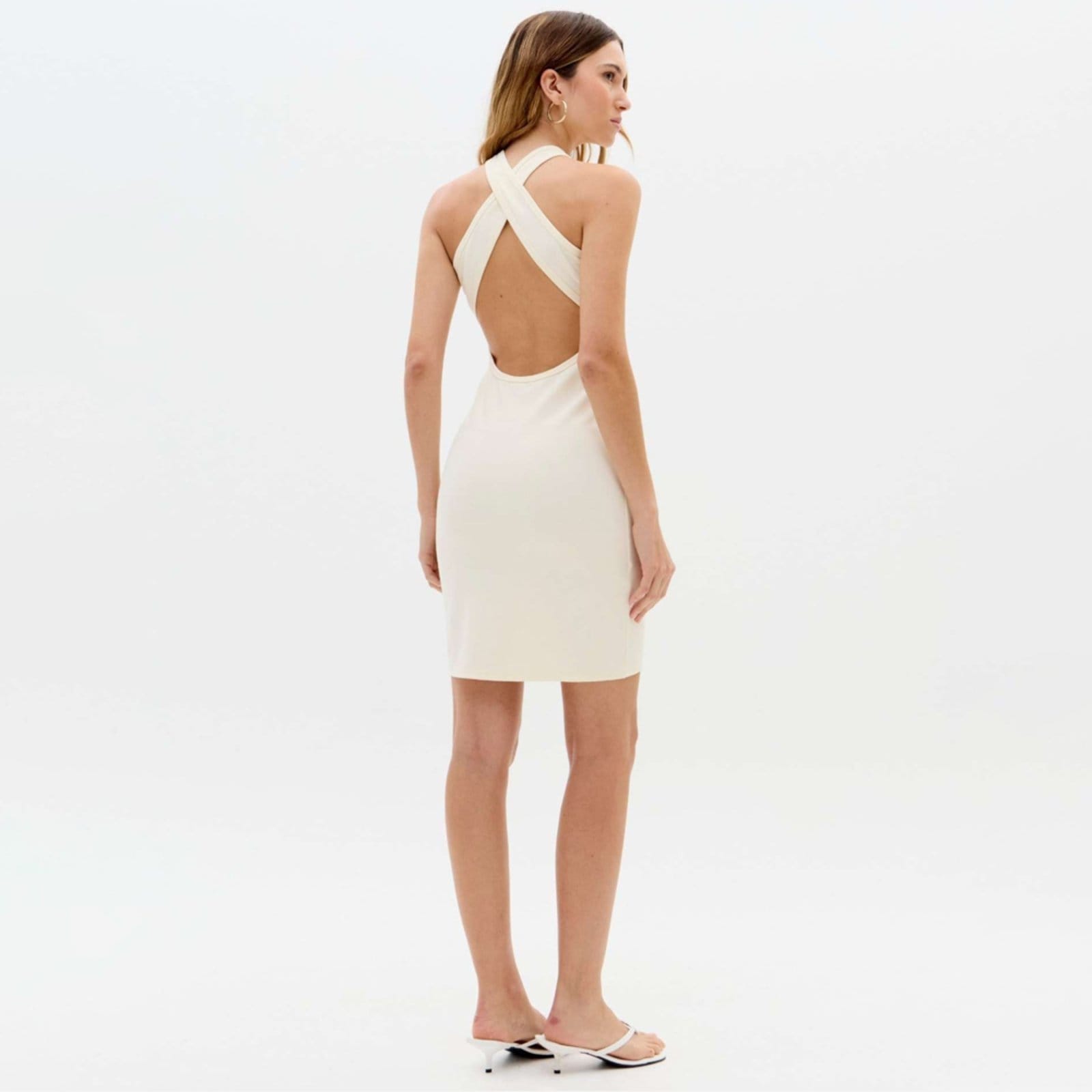 Vista 2 Vestido Curto Easy Lança Perfume Regat Ve26 Feminino Easy Lança perfume bege