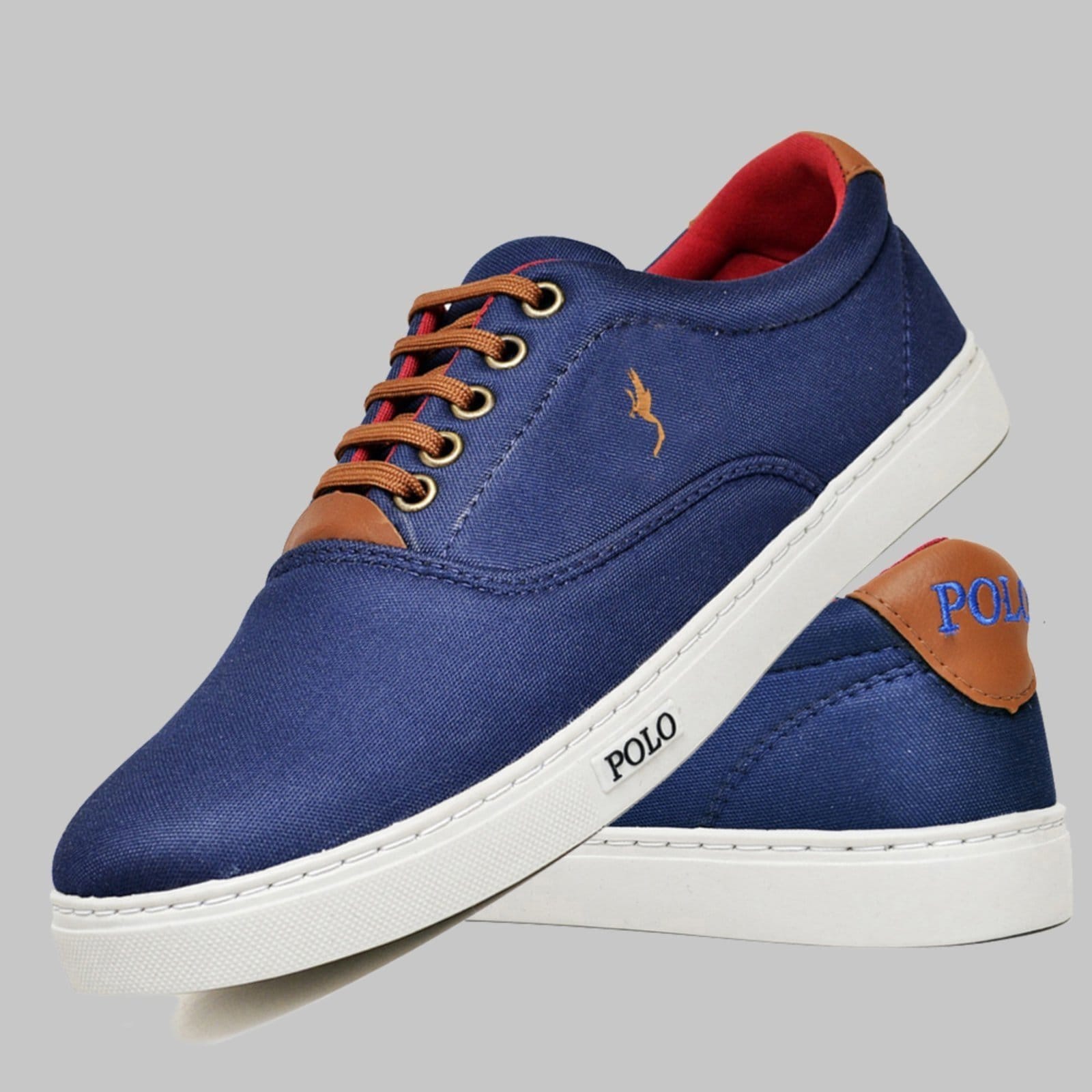 Vista principal Sapatênis Casual Masculino Cano Baixo Polo Blu Azul Polo Blu azul blu