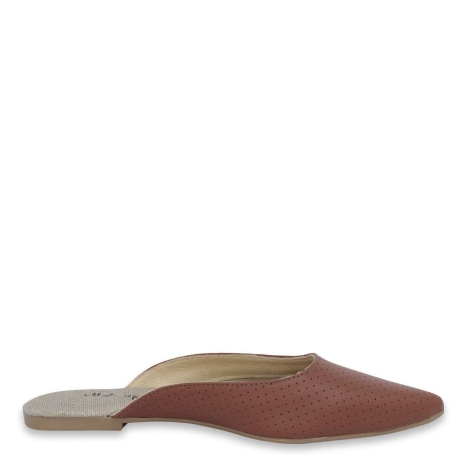 Mule Bico Fino em Couro Salto Baixo Aerado