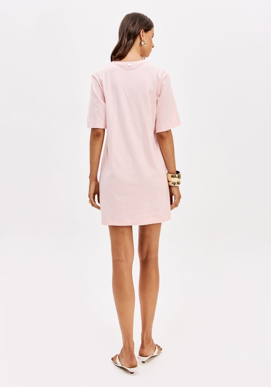 Vista 2 Vestido T-dress De Manga Curta Com Estampa Lança Perfume rosa