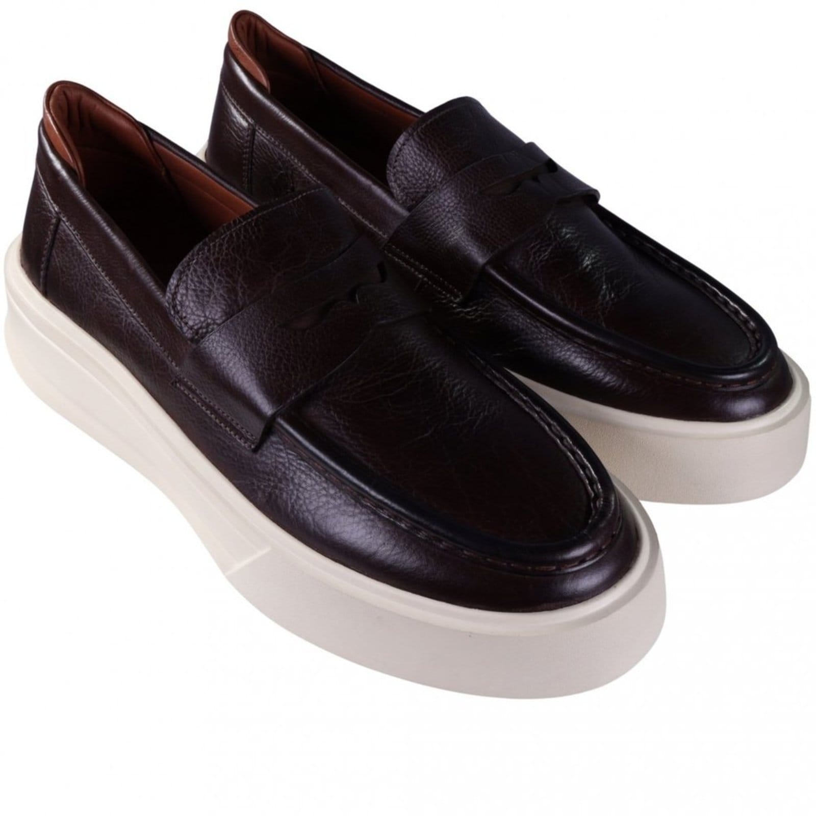 Vista 2 Sapato Masculino Zariff Casual em Couro Bea006 Zariff Zariff marrom