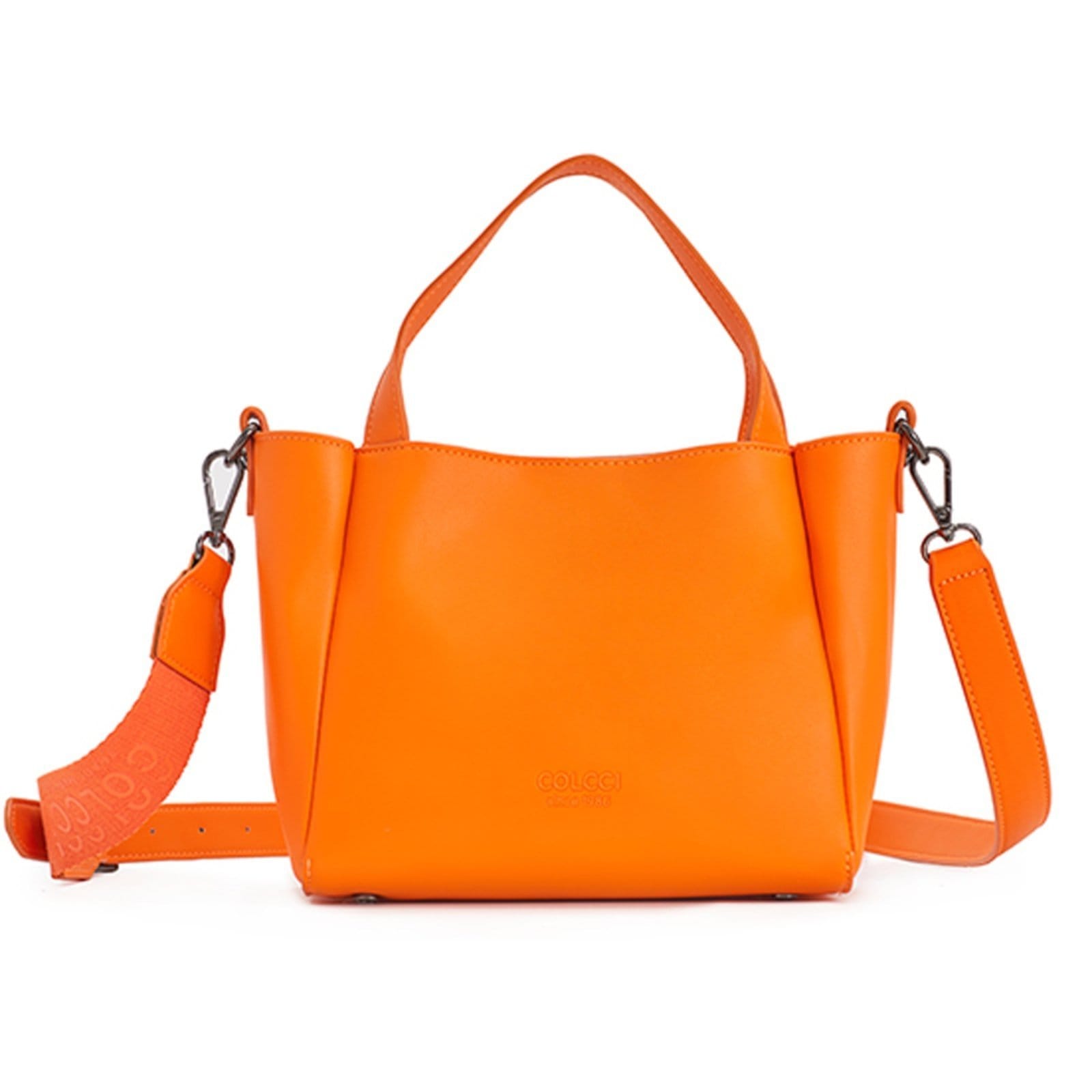 Vista principal Bolsa Bucket Colcci Logo Stripe IN23 Feminino Colcci laranja