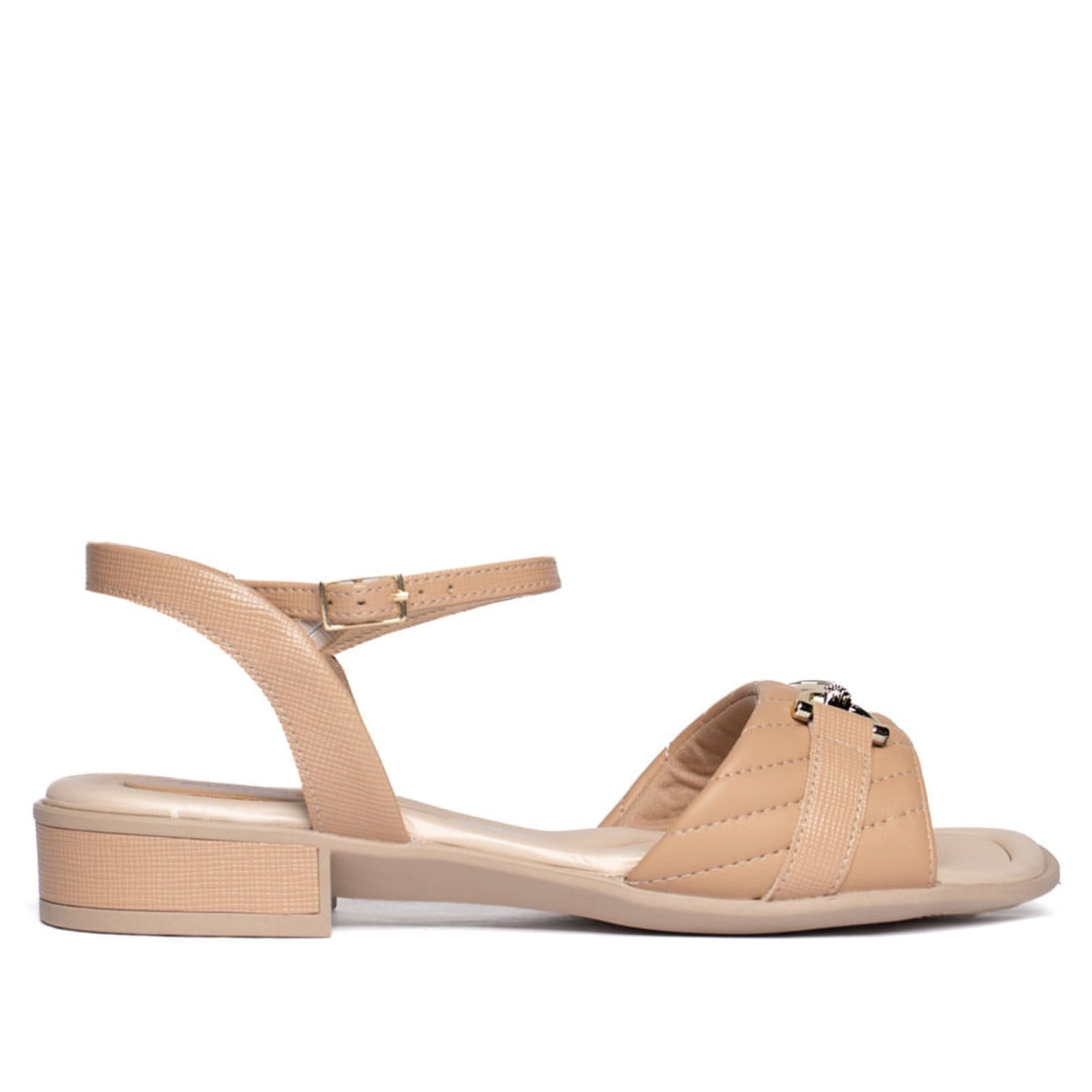 Sandália Feminina Piccadilly Salto Baixo Wide Fit Napa