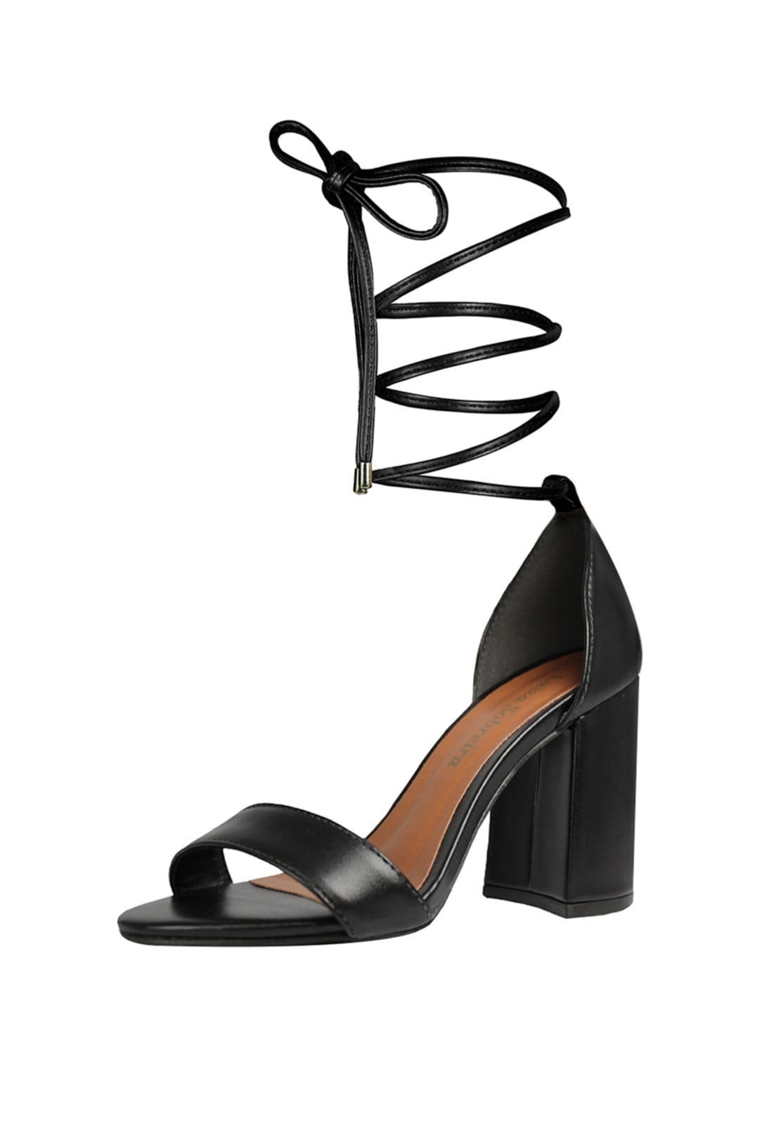 Vista 2 Sandália Troca Tira Salto Alto Grosso Luiza Sobreira Preta Mod. 2062-2 Luiza Sobreira preto