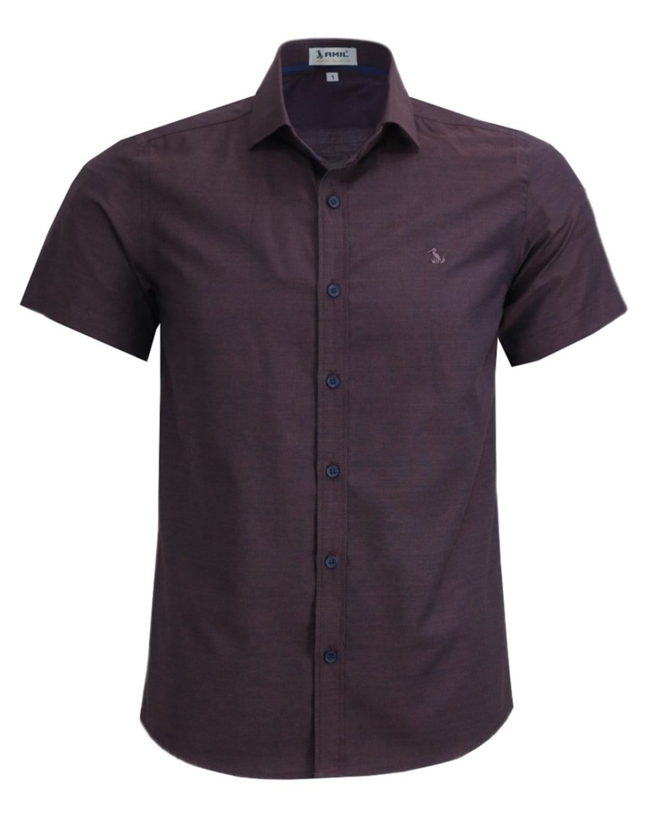 Camisa Social Amil Comfort Wait Algodão com Poliéster Mesclado Manga Curta Luxo