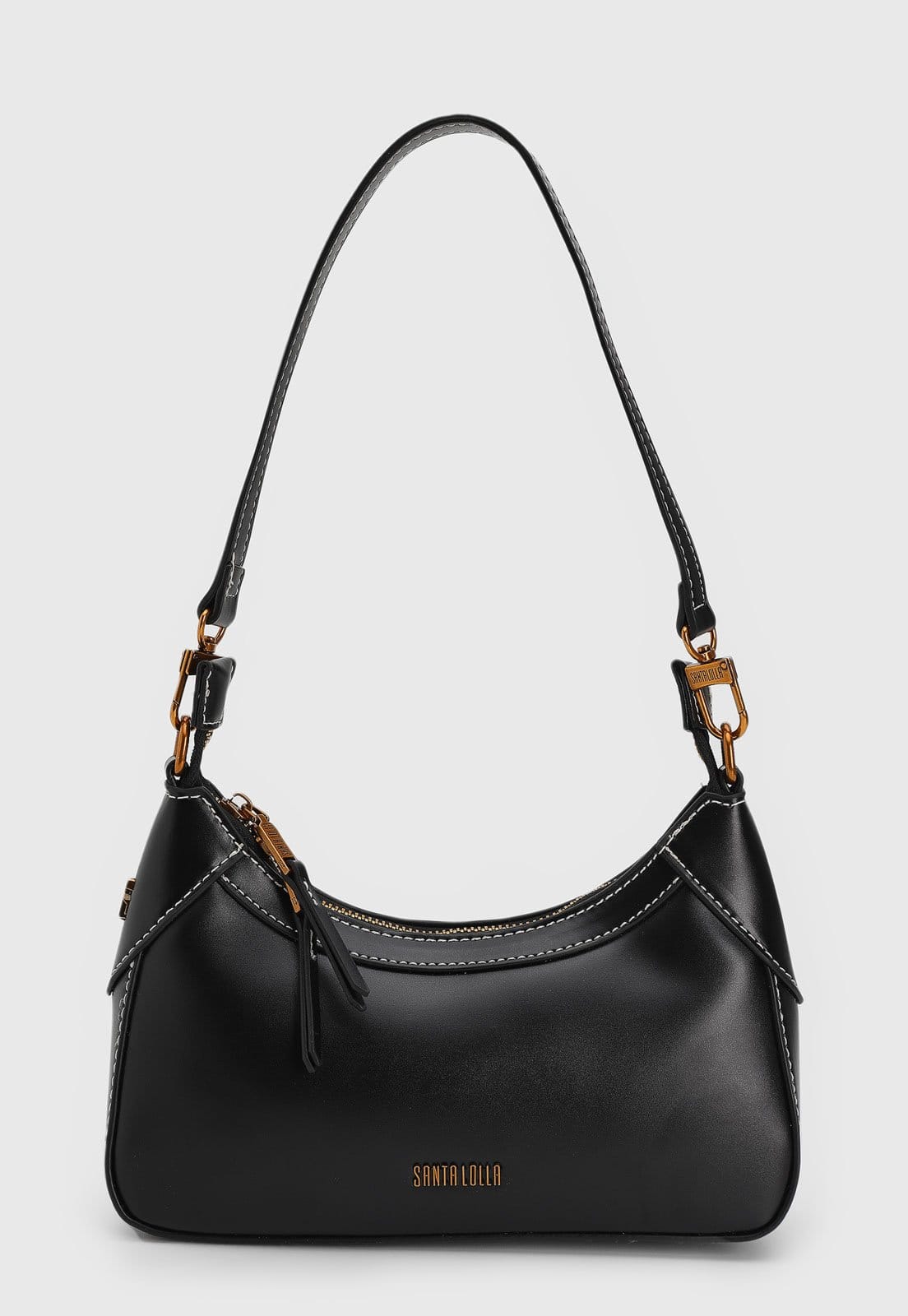 Vista principal Bolsa Tiracolo Santa Lolla Alça Removivel Preta Santa Lolla preto