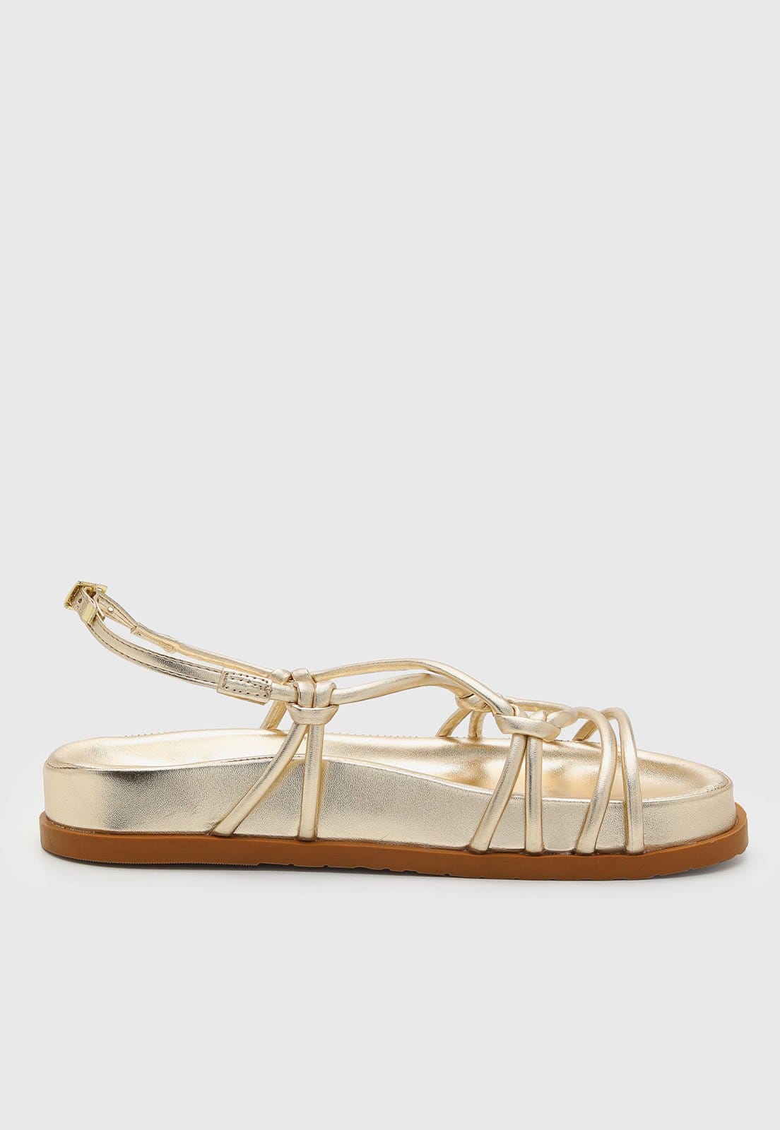 Vista 2 Rasteira Feminina Santa Lolla Fechada Dourada Santa Lolla dourado