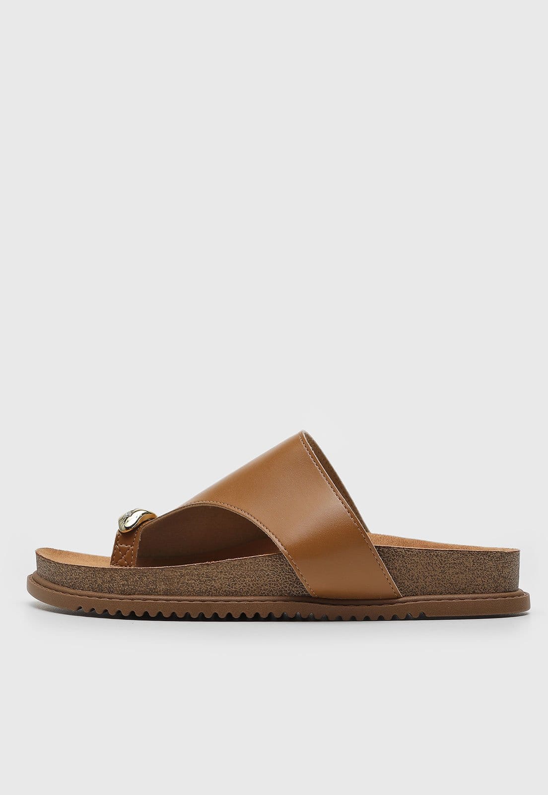 Vista principal Rasteira Aberta Beira Rio Detalhe Metálico BEIRA RIO caramelo