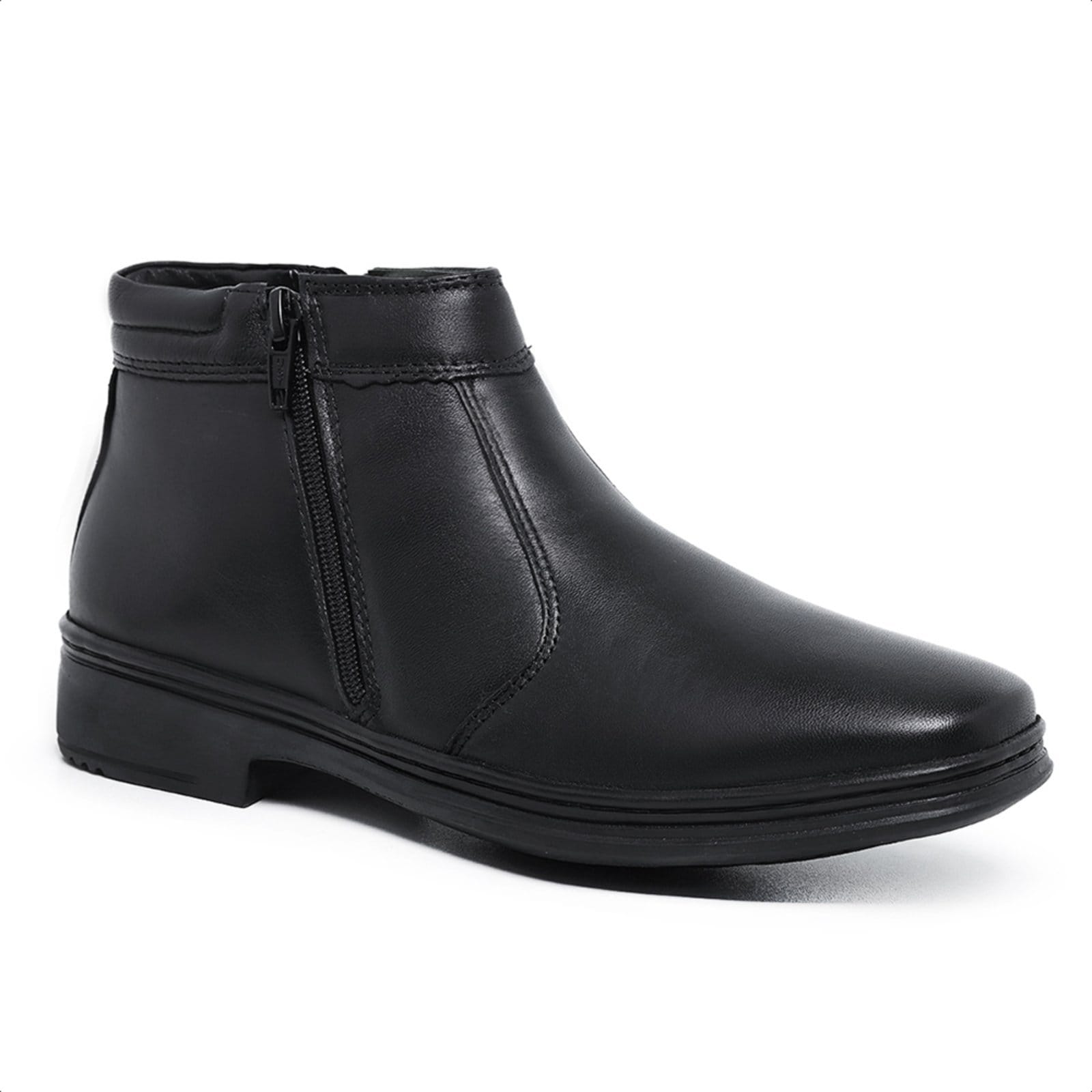 Vista principal Bota Social Conforto Masculina Malbork em Couro L43115BP Malbork preto