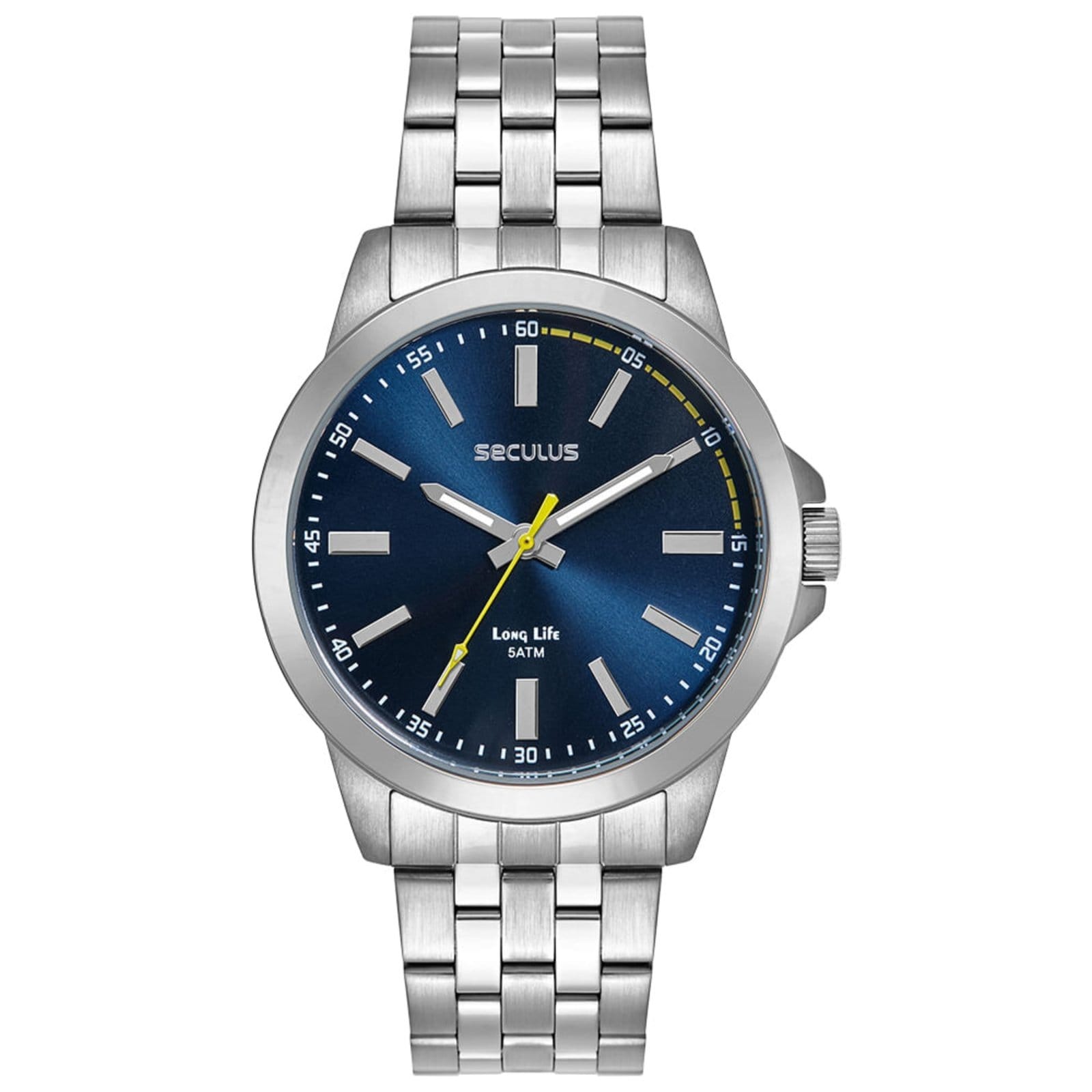 Vista principal Relógio Masculino Seculus Analógico Mostrador Azul Seculus prata azul