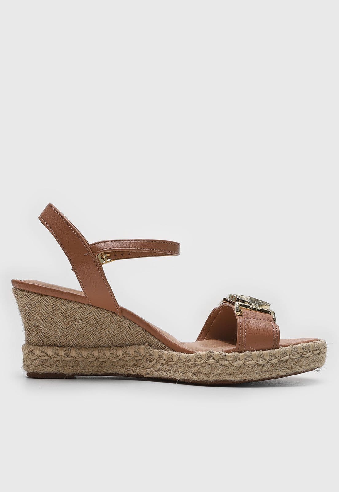 Vista 2 Sandália Anabela Beira Rio Aplicação BEIRA RIO nude