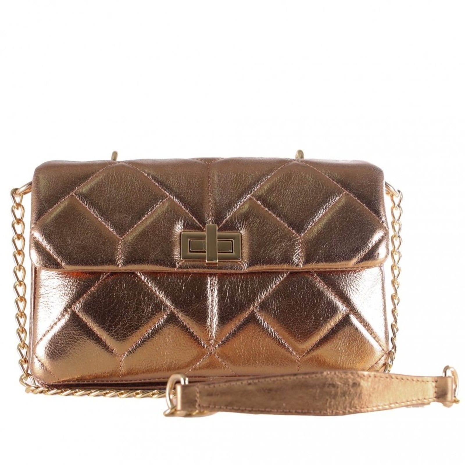 Vista principal Bolsa Feminina Zariff Tiracolo com Alça em Corrente 178 Zariff Zariff bronze